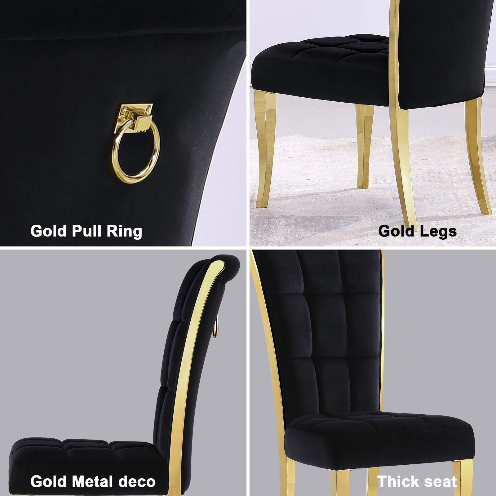 Wholesale Black velvet dining chairs