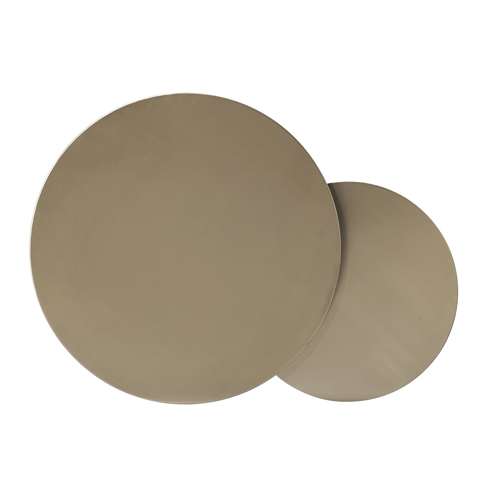 Nesting Round Coffee Table with Gold-Brushed Textured , Set of 2 | F320