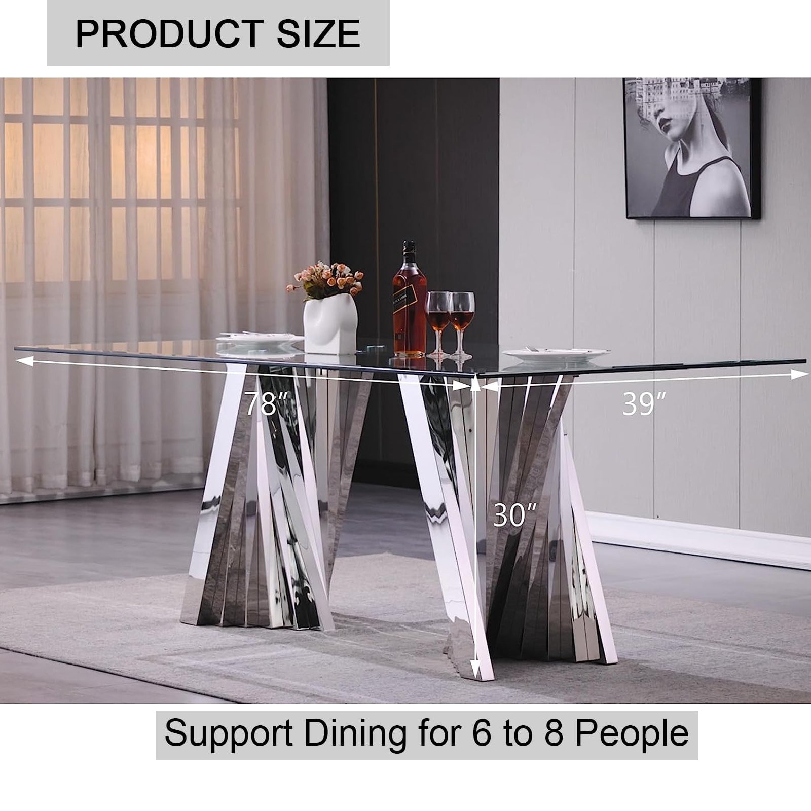 667-Set | AUZ Glass Dining room Sets for 6