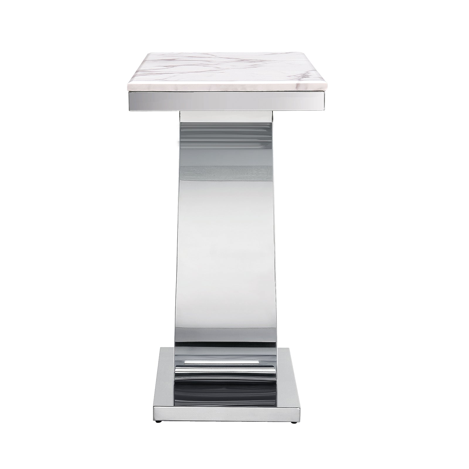 White and Silver Living room table Set | Metal U Base |L211