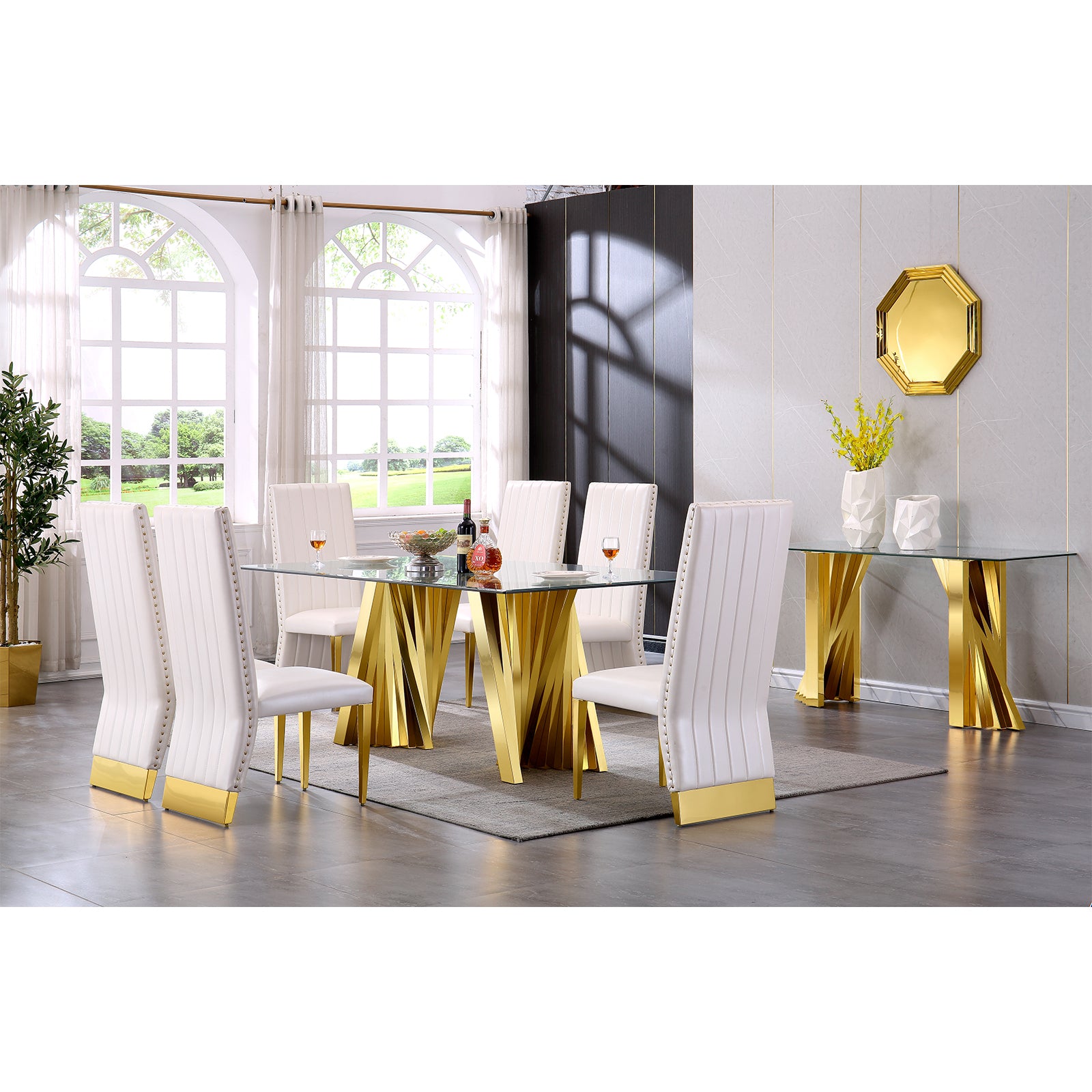 666-Set | AUZ Glass Dining room Sets for 6