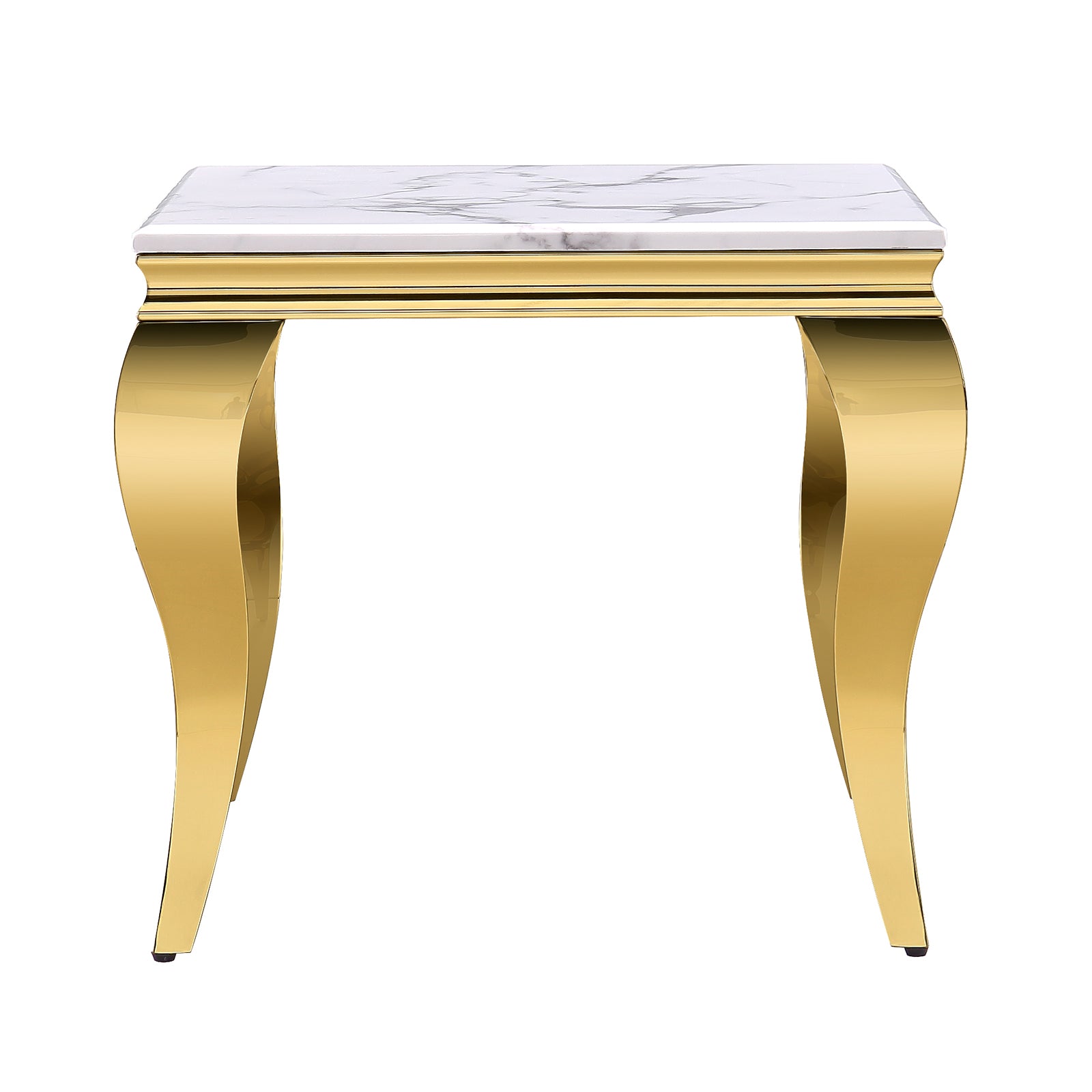 White Gold Living room table Set | Gold metal legs | L209