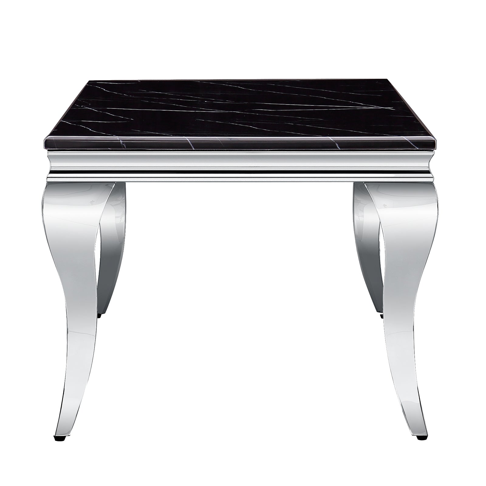 Black Living room table Set | Silver metal legs | L210