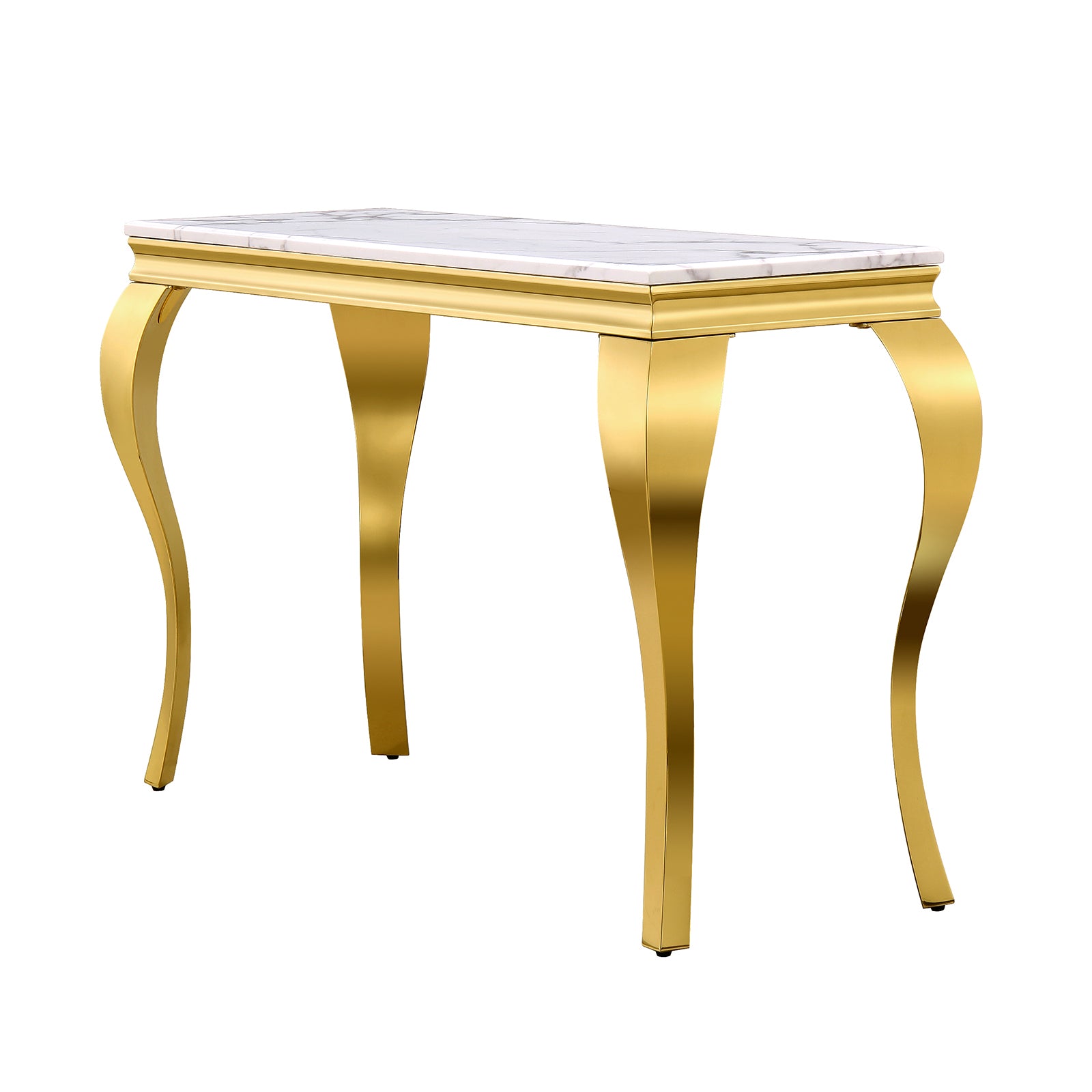 White Gold Living room table Set | Gold metal legs | L209