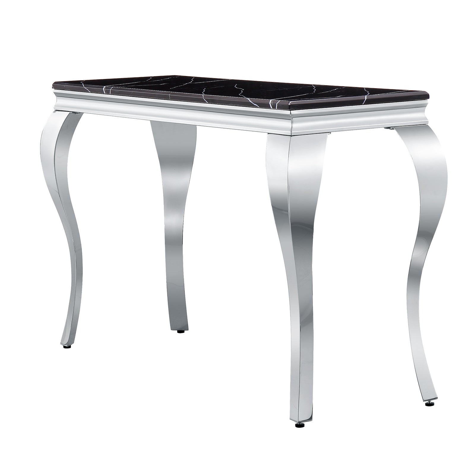 Black Living room table Set | Silver metal legs | L210