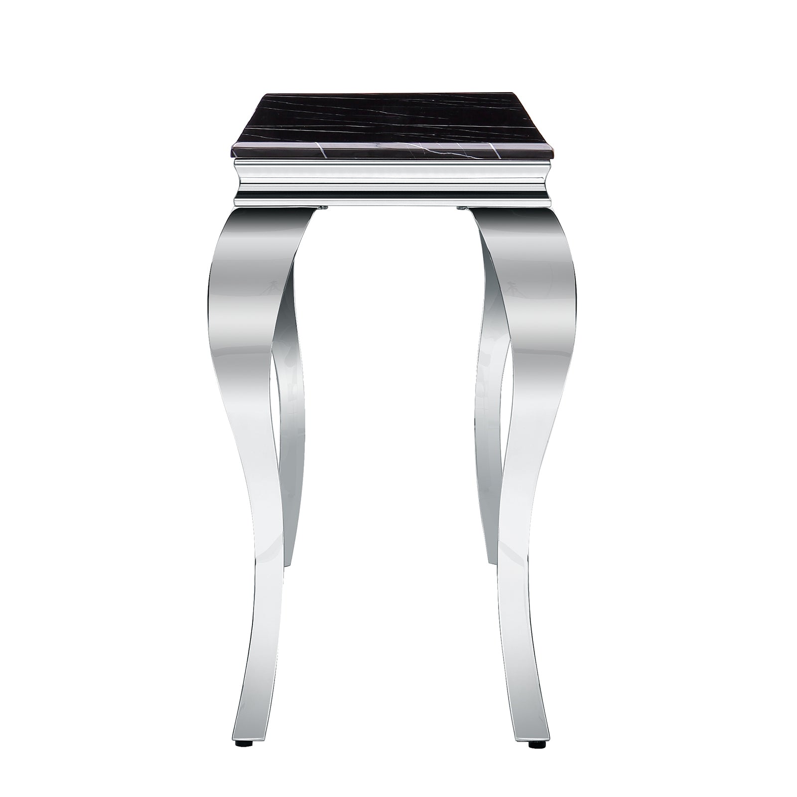 Black Living room table Set | Silver metal legs | L210