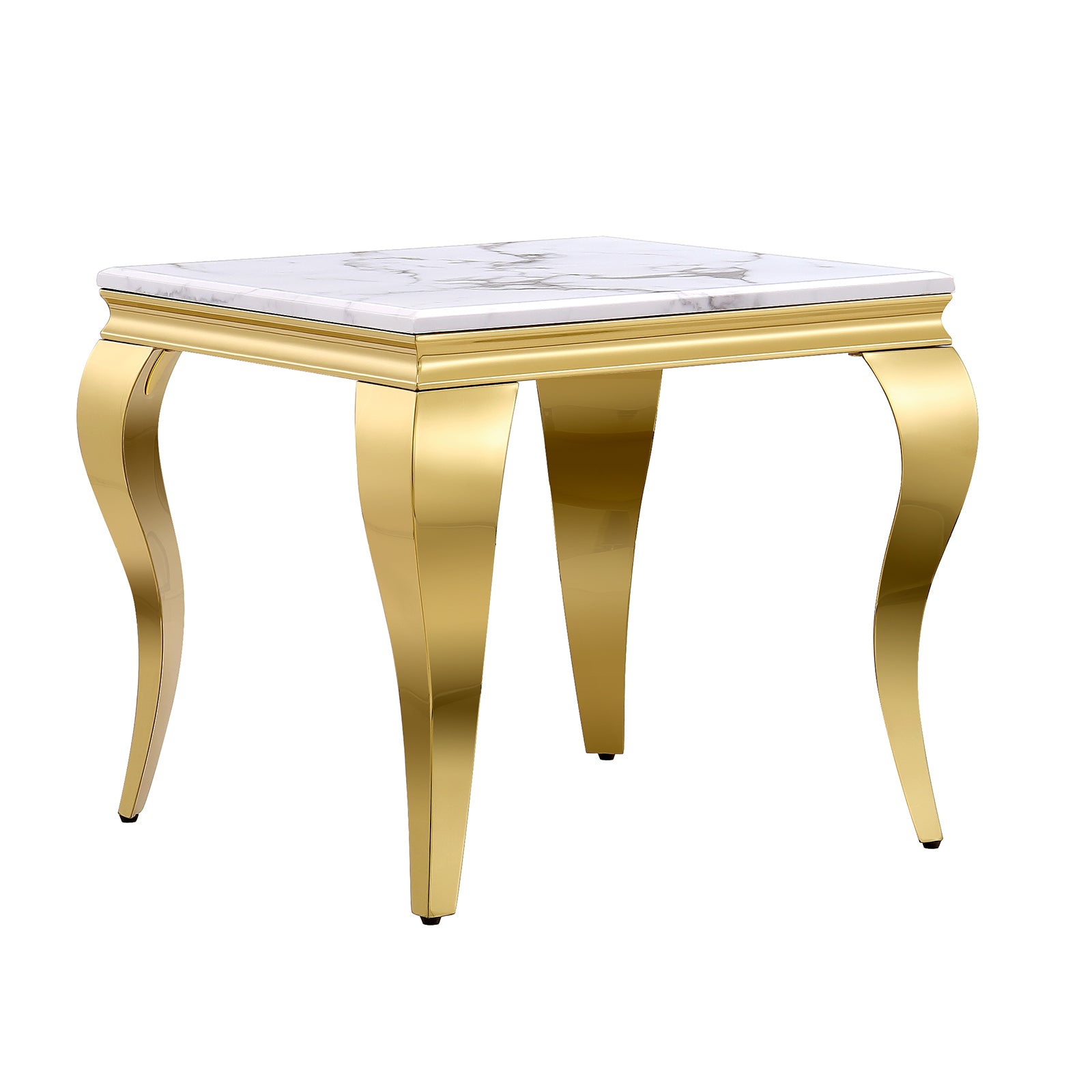White Gold Living room table Set | Gold metal legs | L209