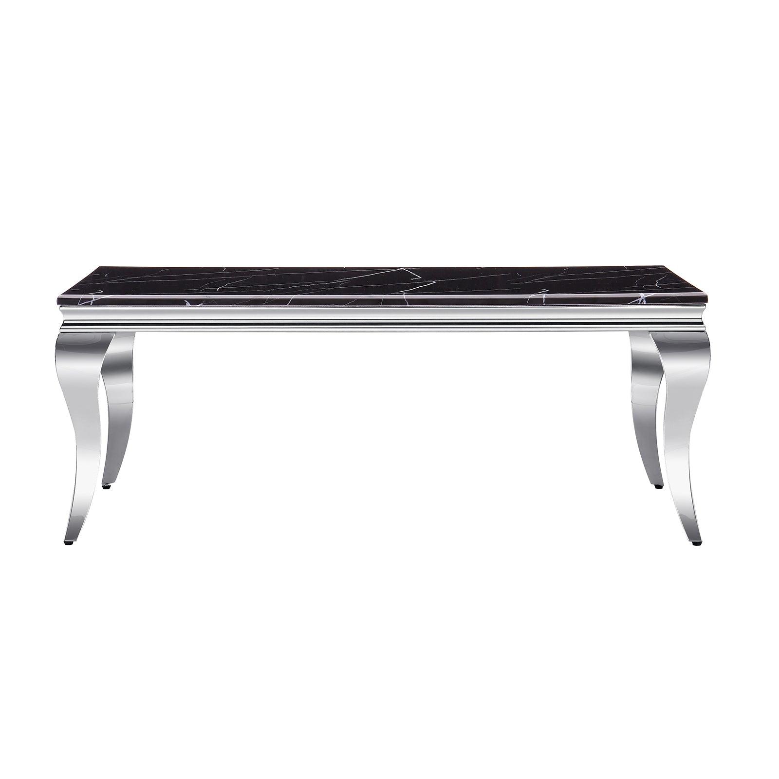 Black Living room table Set | Silver metal legs | L210