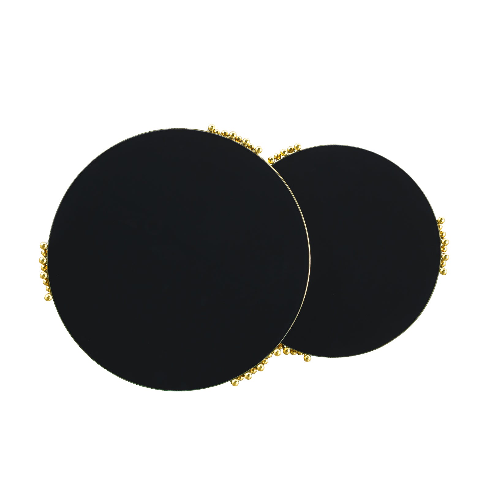 Gold Round coffee table set | Metal multi-cylindrical legs | L222