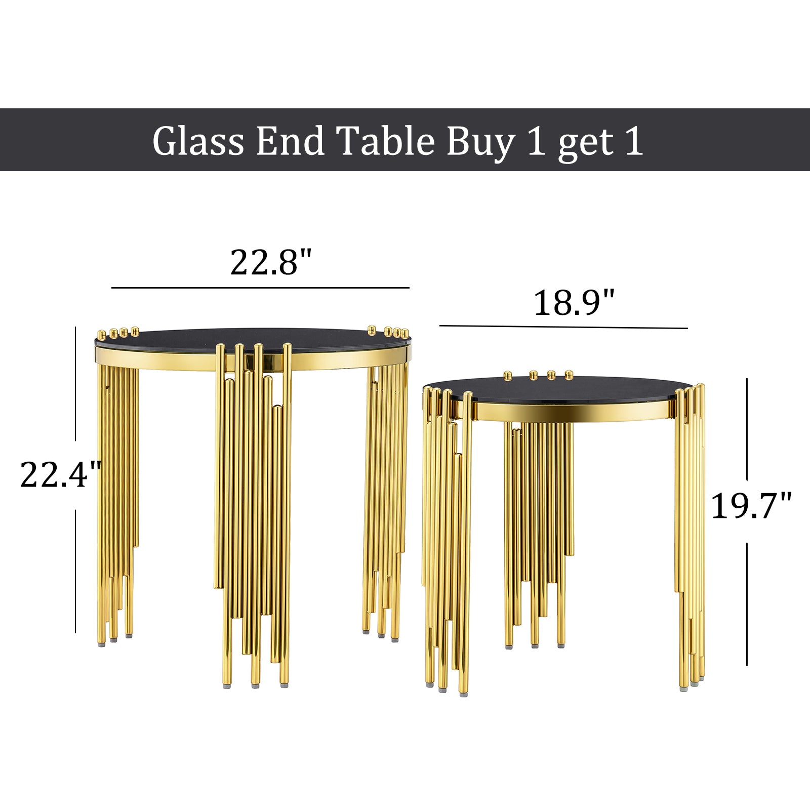 Nesting End Table with Metal multi-cylindrical legs | E420