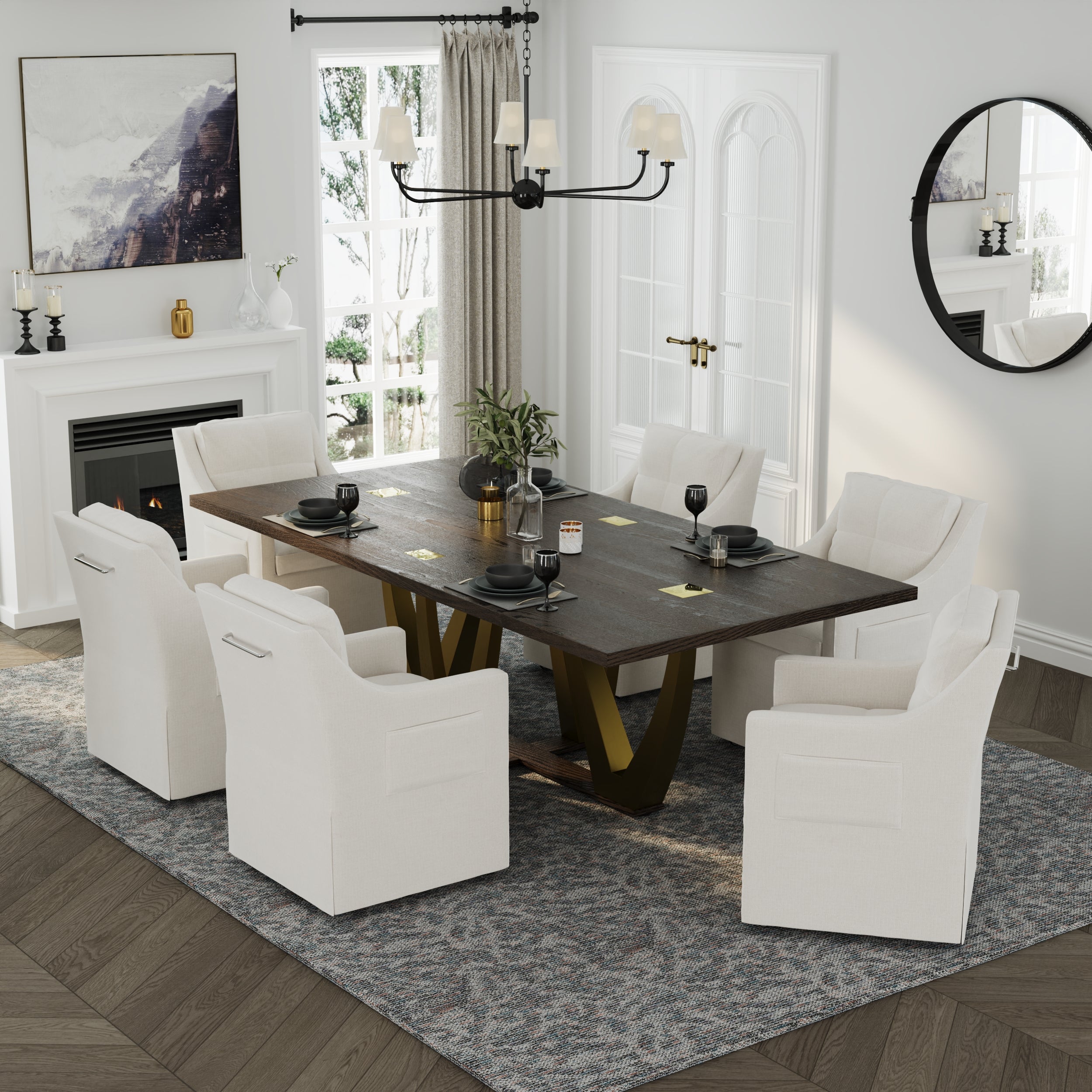 AUZ Upholstered Dining Armchair | Wheelchair with Arms | Swivel Accent Dining Chair | Suitable for Dining Room, Kitchen, Reception Room | C193
