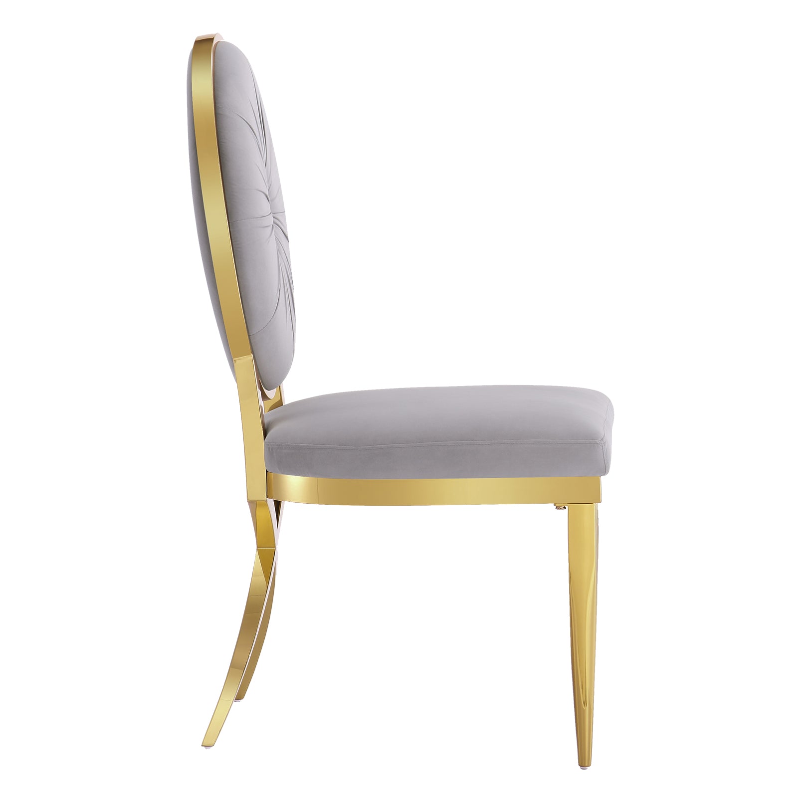 King Louis dining chairs | Gray Velvet | Metal legs | C114