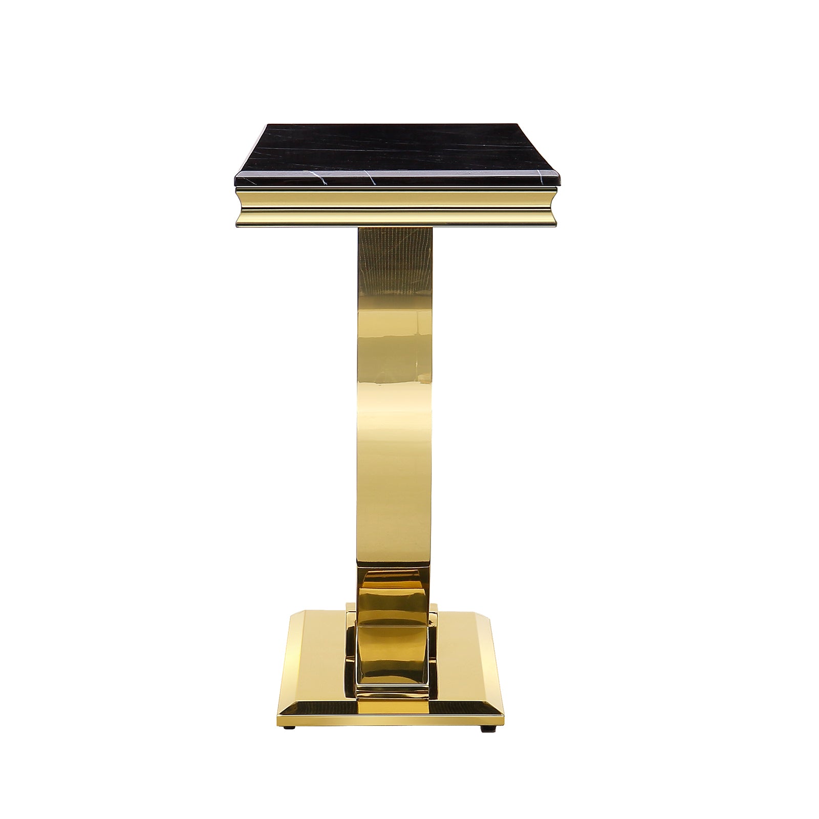 Black Gold sofa table with Metal U Base | S500