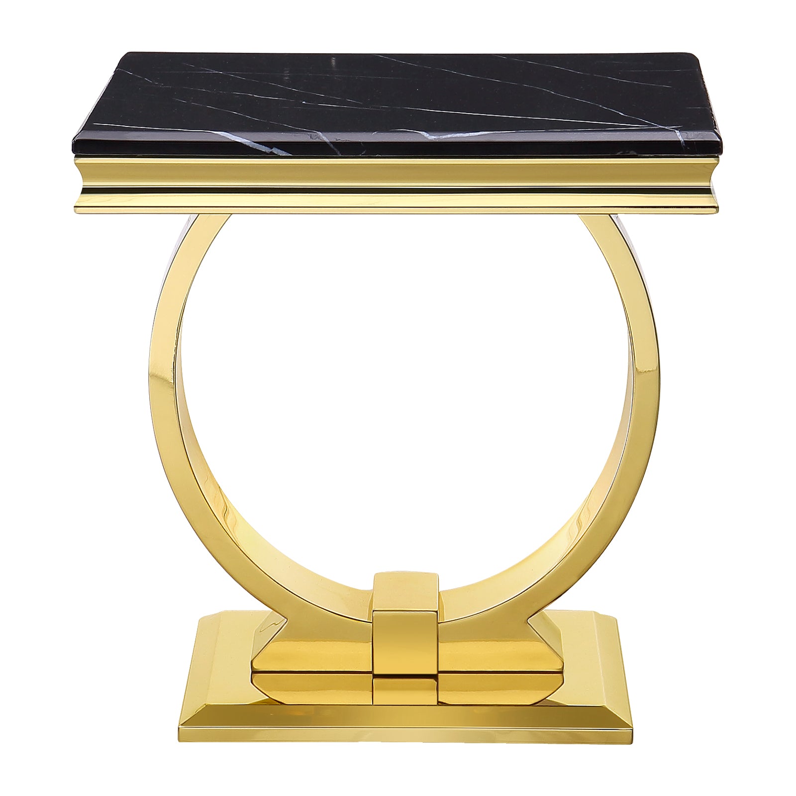 Black and Gold Living room table Set | U Metal Base | L204