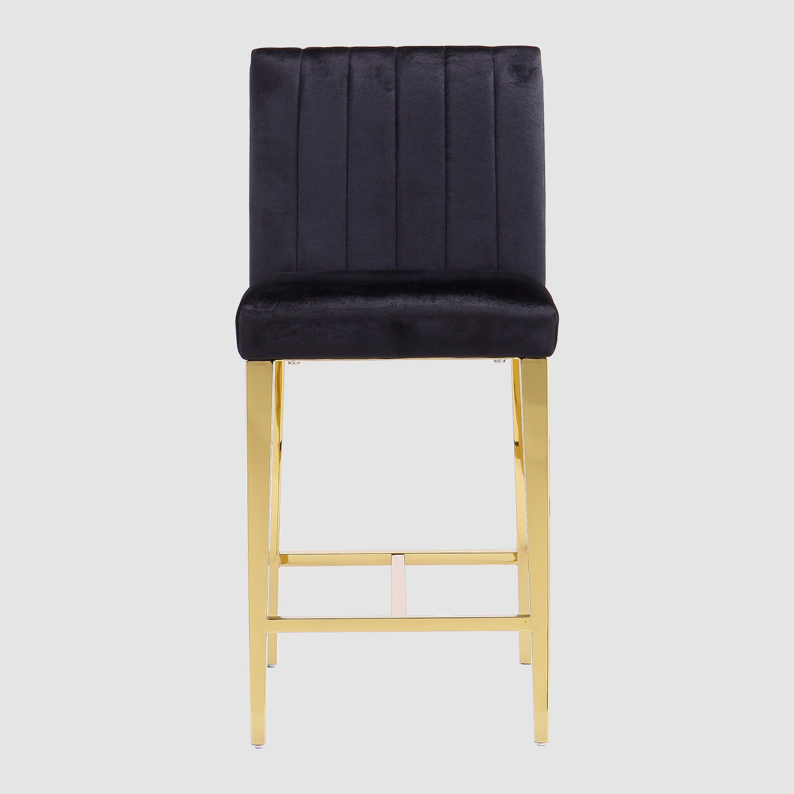 Counter Height Bar Stools | Black Velvet | 24.8-Inch Height