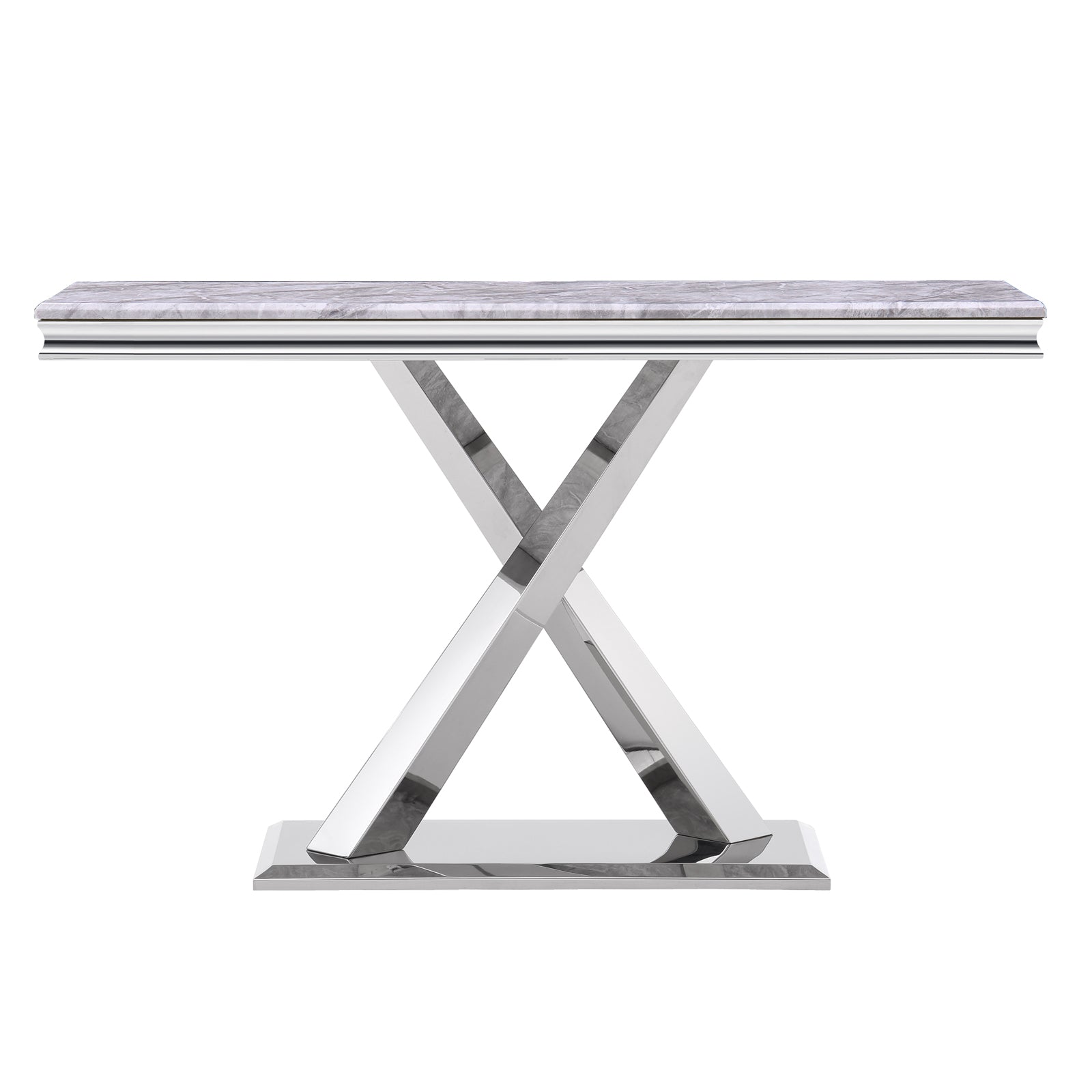 Silver Gray Living room table Set | X Metal Base | L201