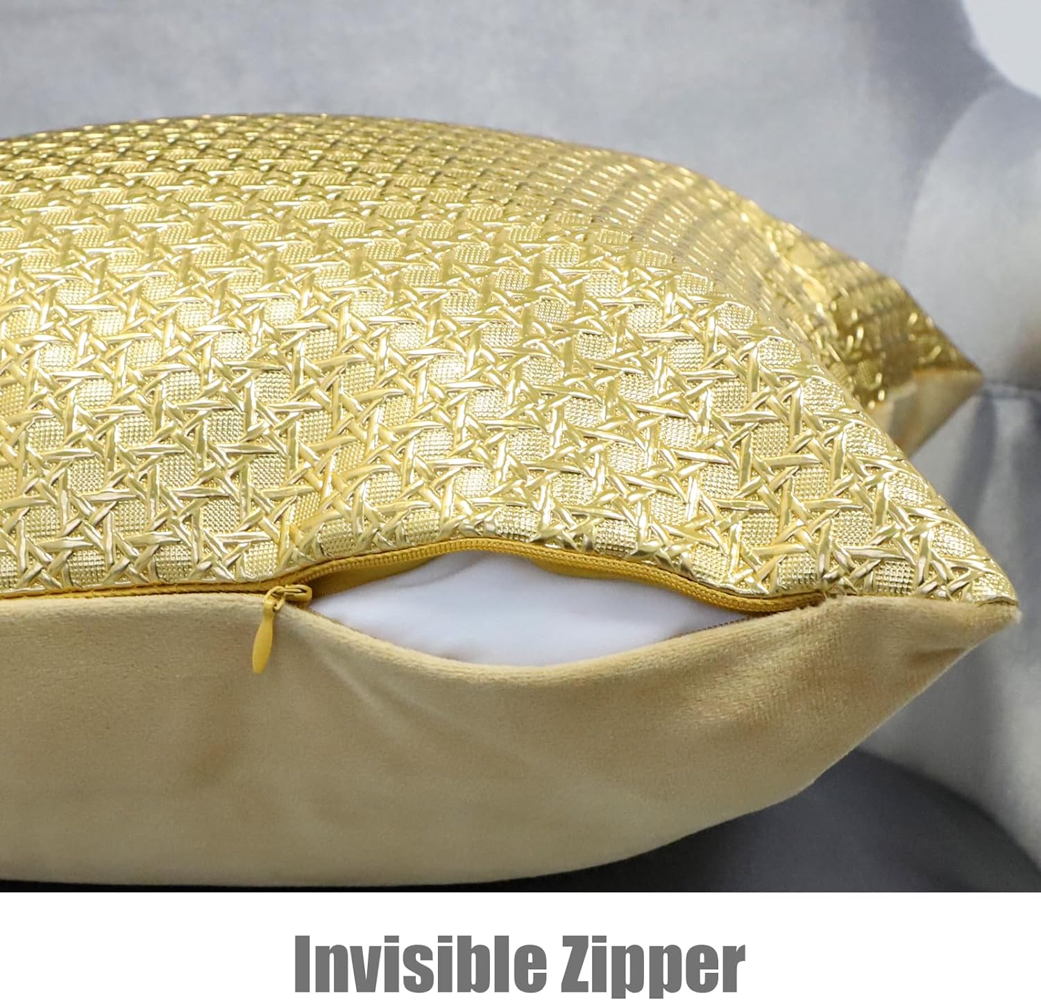 Gold Star pattern leather pillow case | 18''×18'' | P101