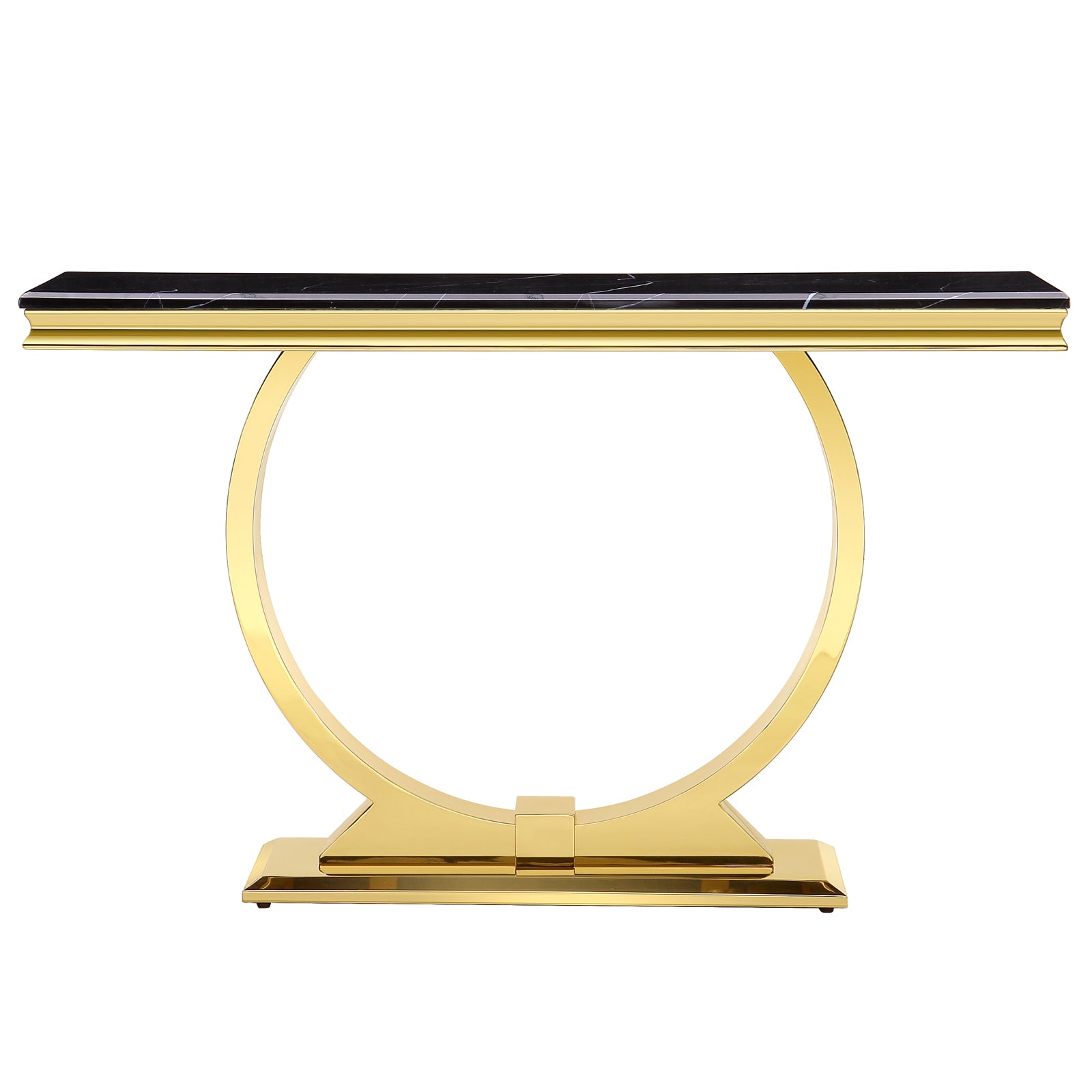 Black and Gold Living room table Set | U Metal Base | L204