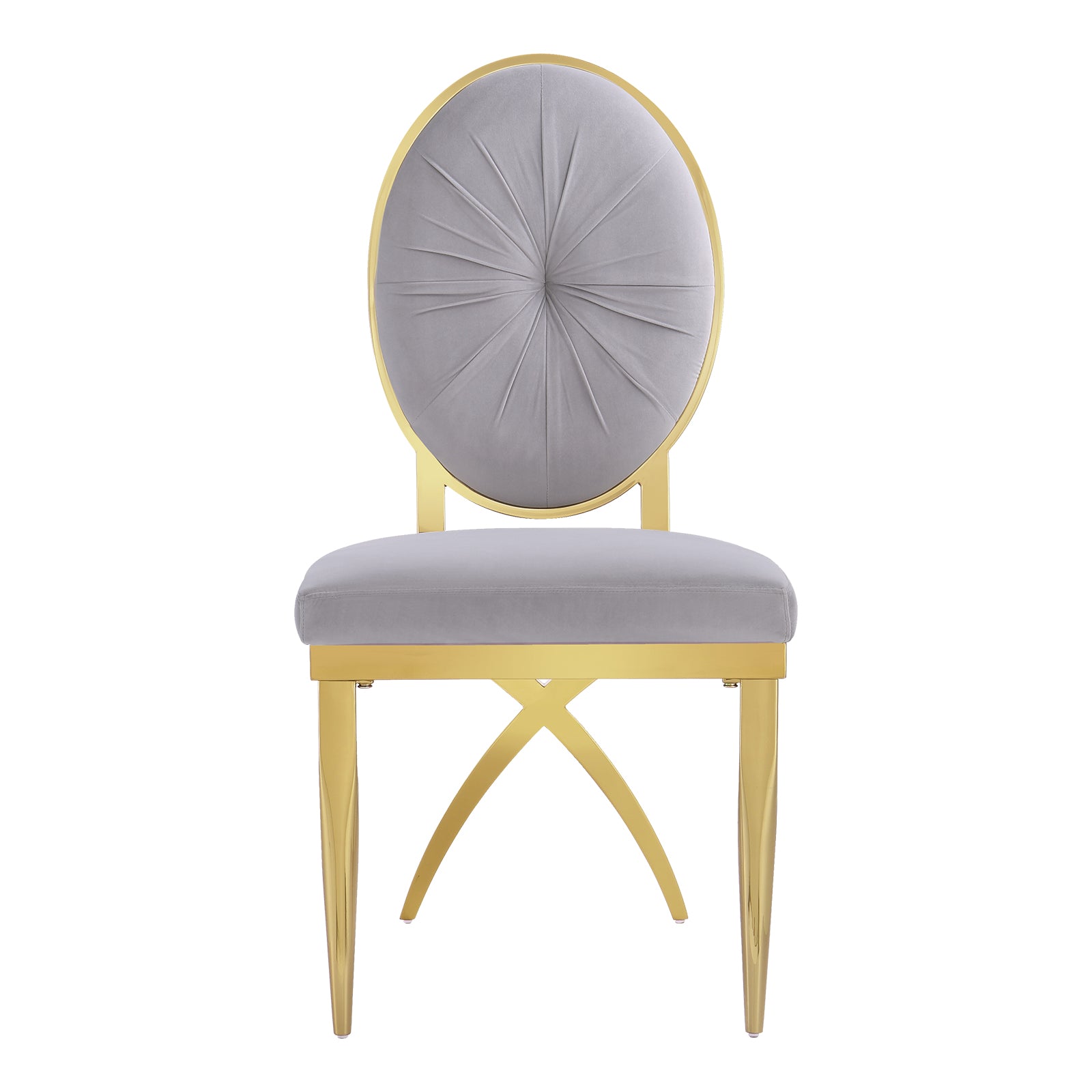 King Louis dining chairs | Gray Velvet | Metal legs | C114