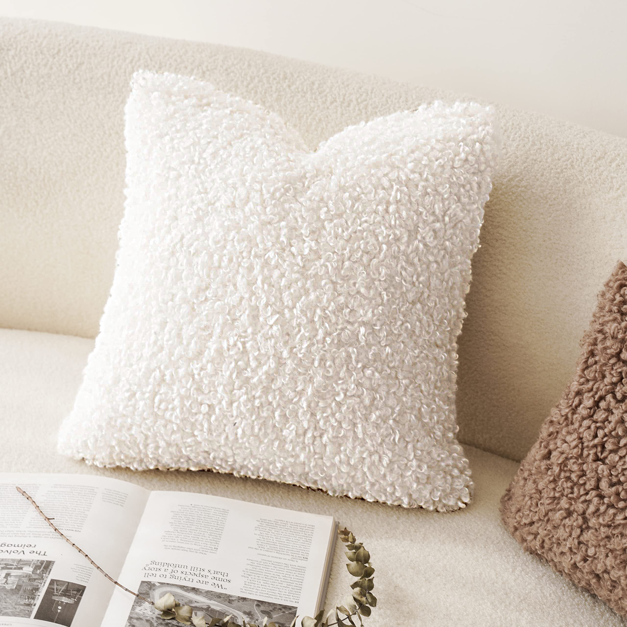 White Velvet Throw Pillow Covers | 18''×18'' | P104