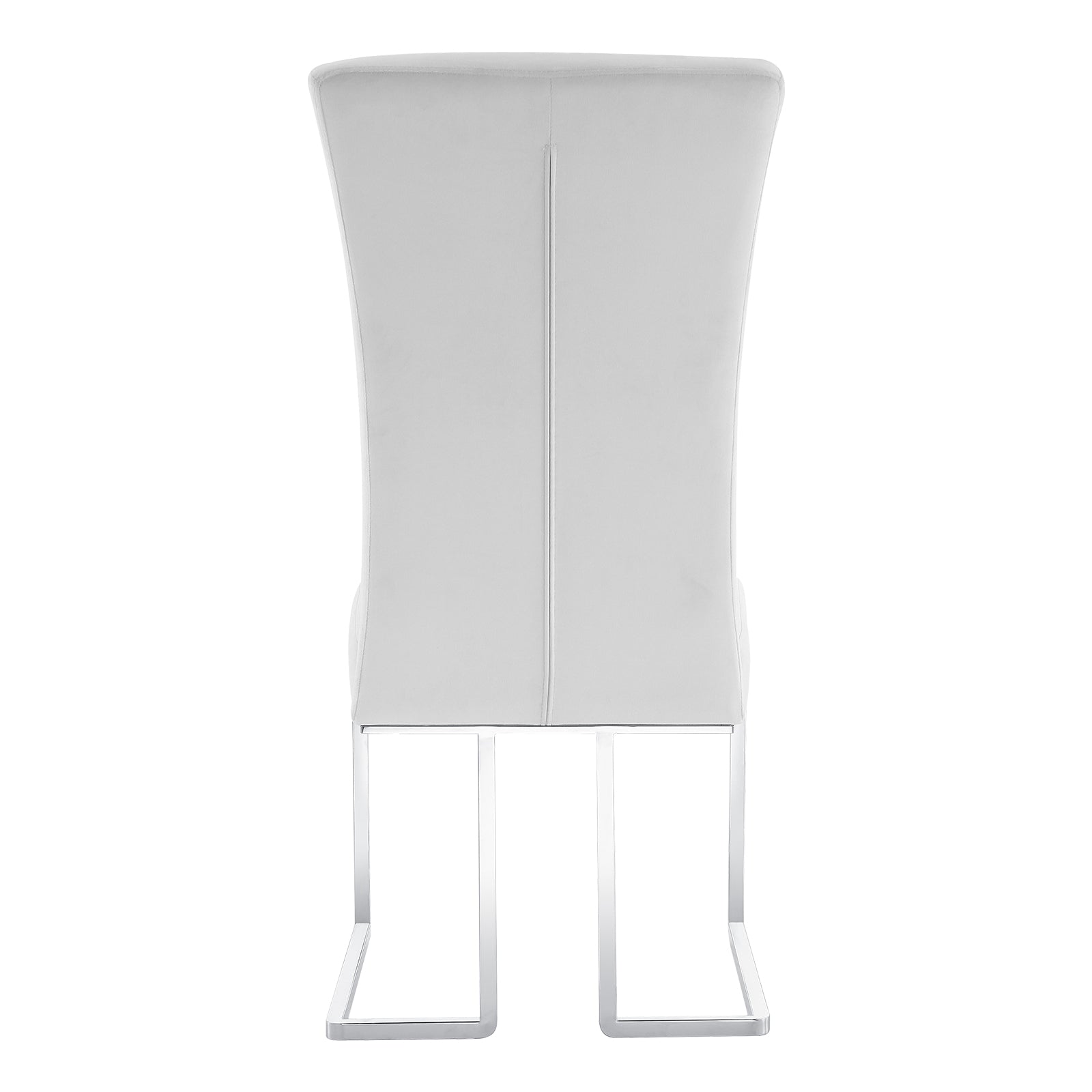 Off white Velvet dining chairs | Metal Sled Base| C118