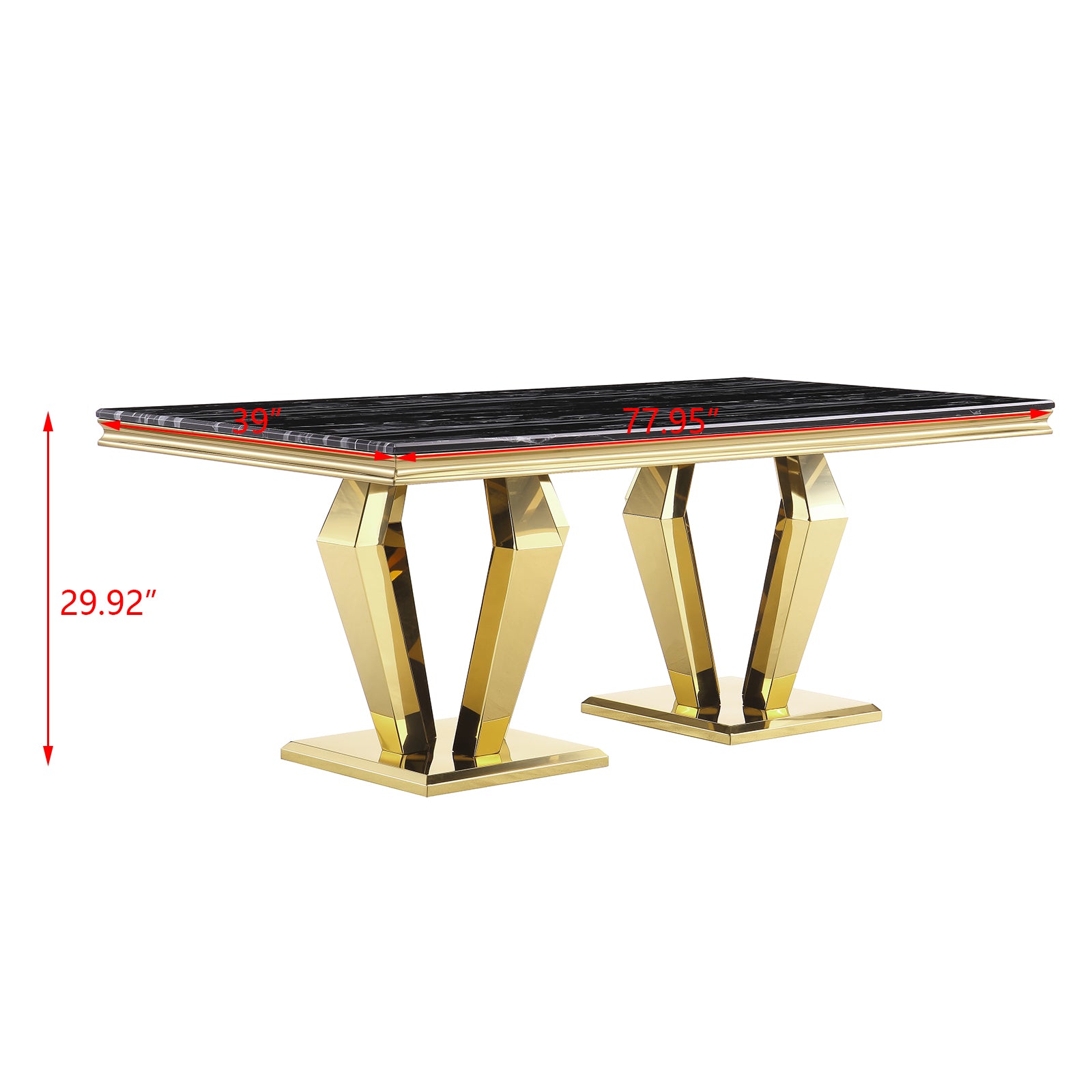 684-Set | AUZ White and Gold Dining room Sets for 6