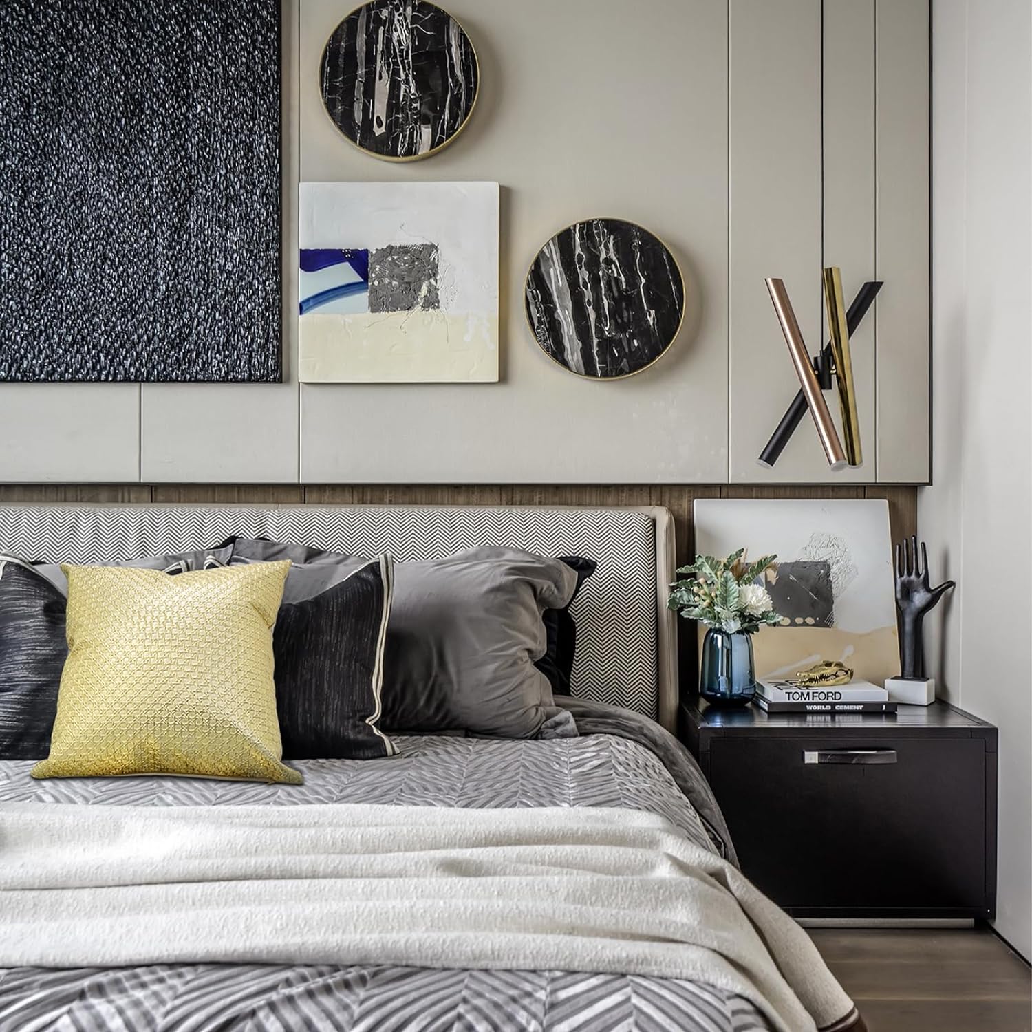 Gold Star pattern leather pillow case | 18''×18'' | P101