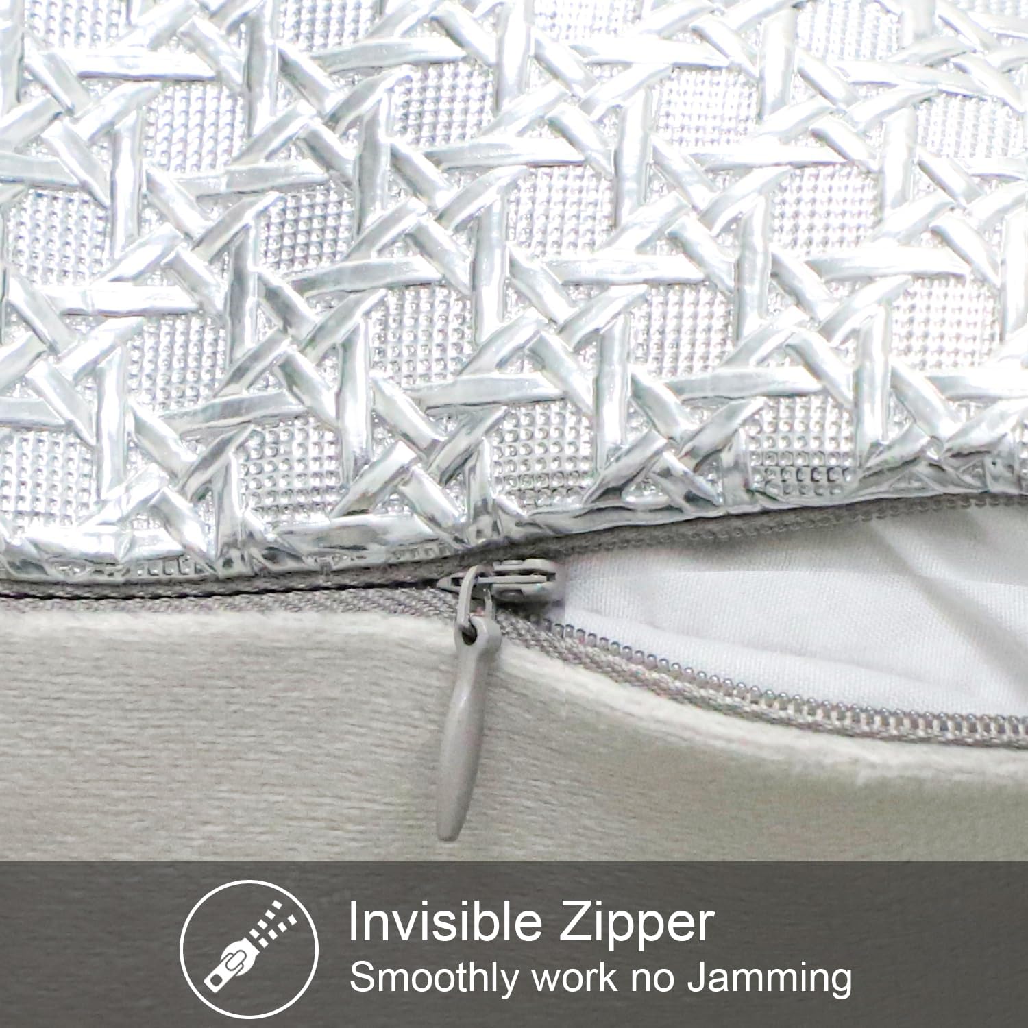 Silver Star pattern leather pillow case | 18''×18'' | P100