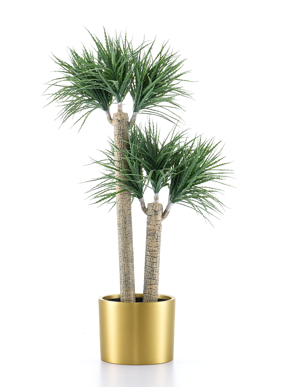 Artificial Serrated Leaf Tree |47" Tall | Gold metal pot | A101