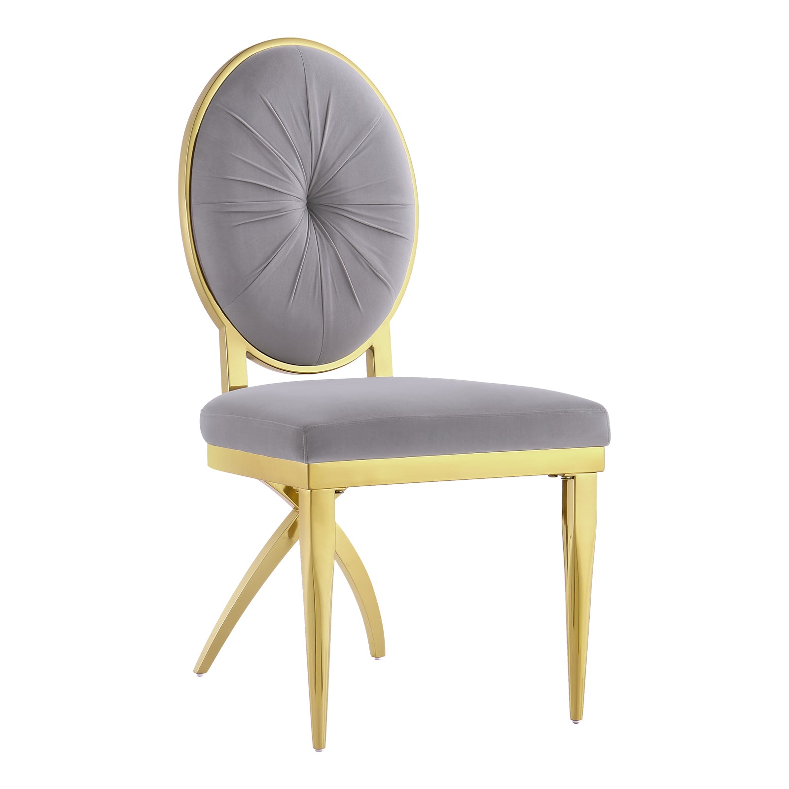 King Louis dining chairs | Gray Velvet | Metal legs | C114