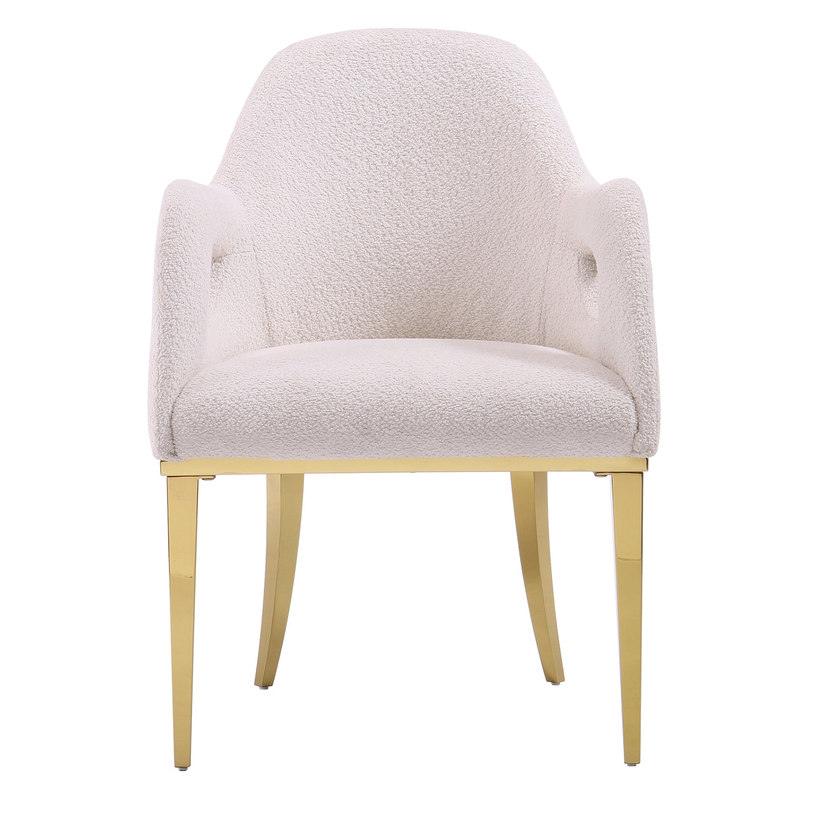 Boucle Fabric Chairs | Fox-Eye Armrest | Metal legs | C103