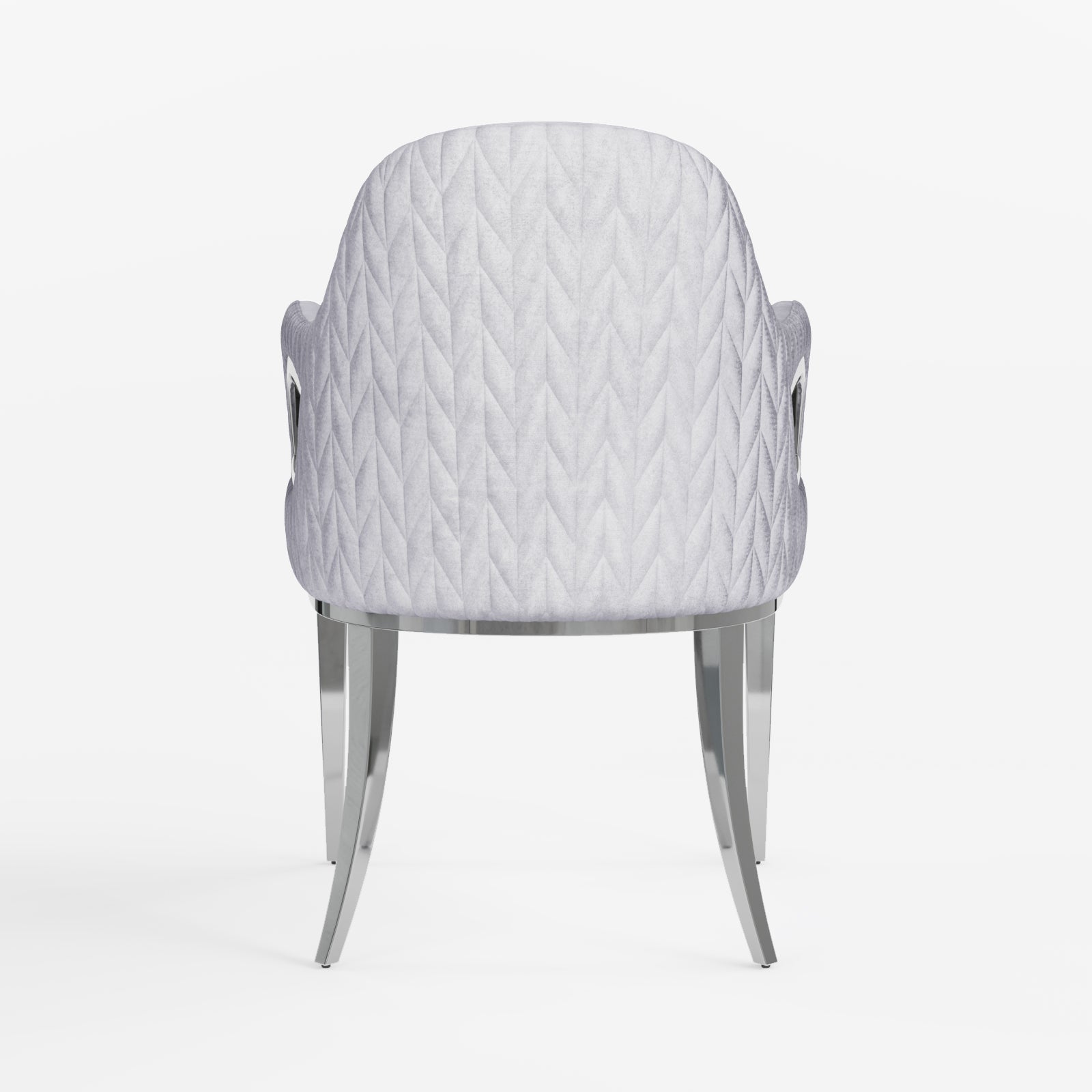 Wholesale Silver Velvet Chairs with Fox-Eye Armrest
