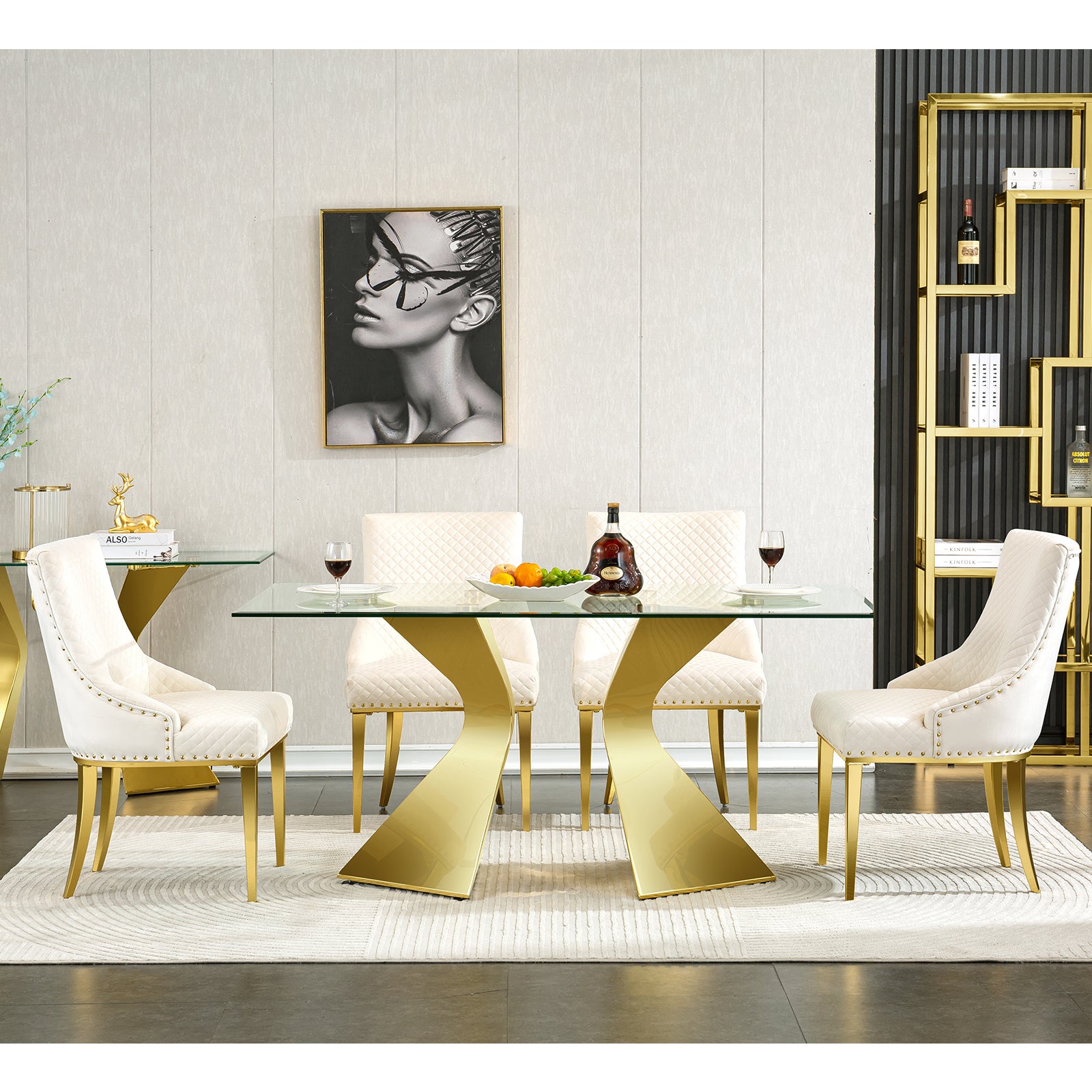 Wholesale White and gold dining room chairs