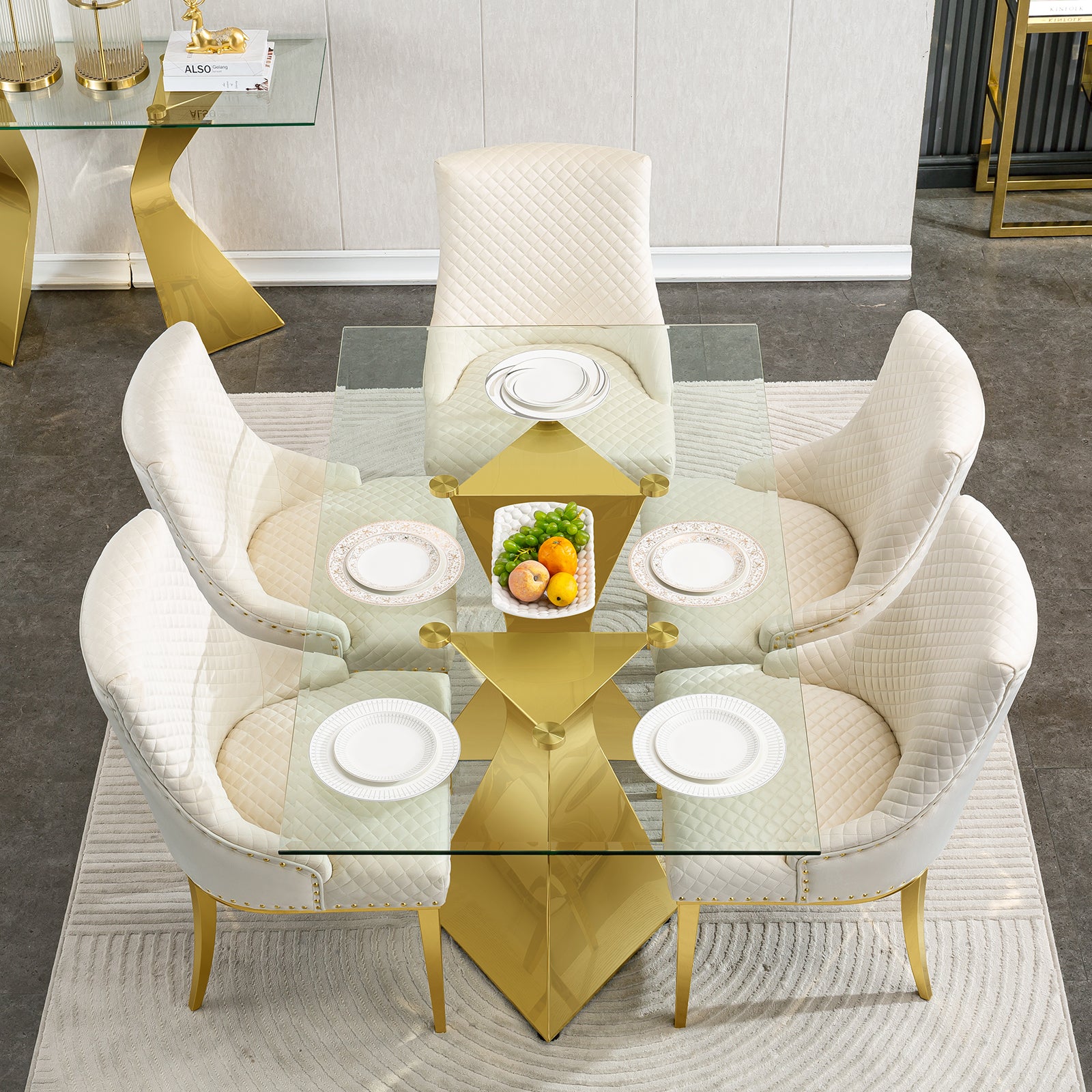 Wholesale White and gold dining room chairs