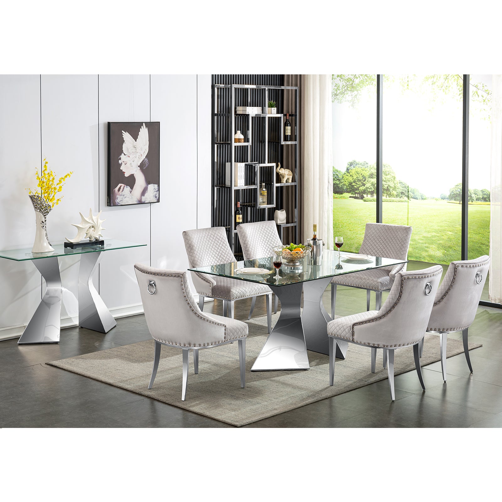 620-Set | AUZ Glass Dining room Sets for 6