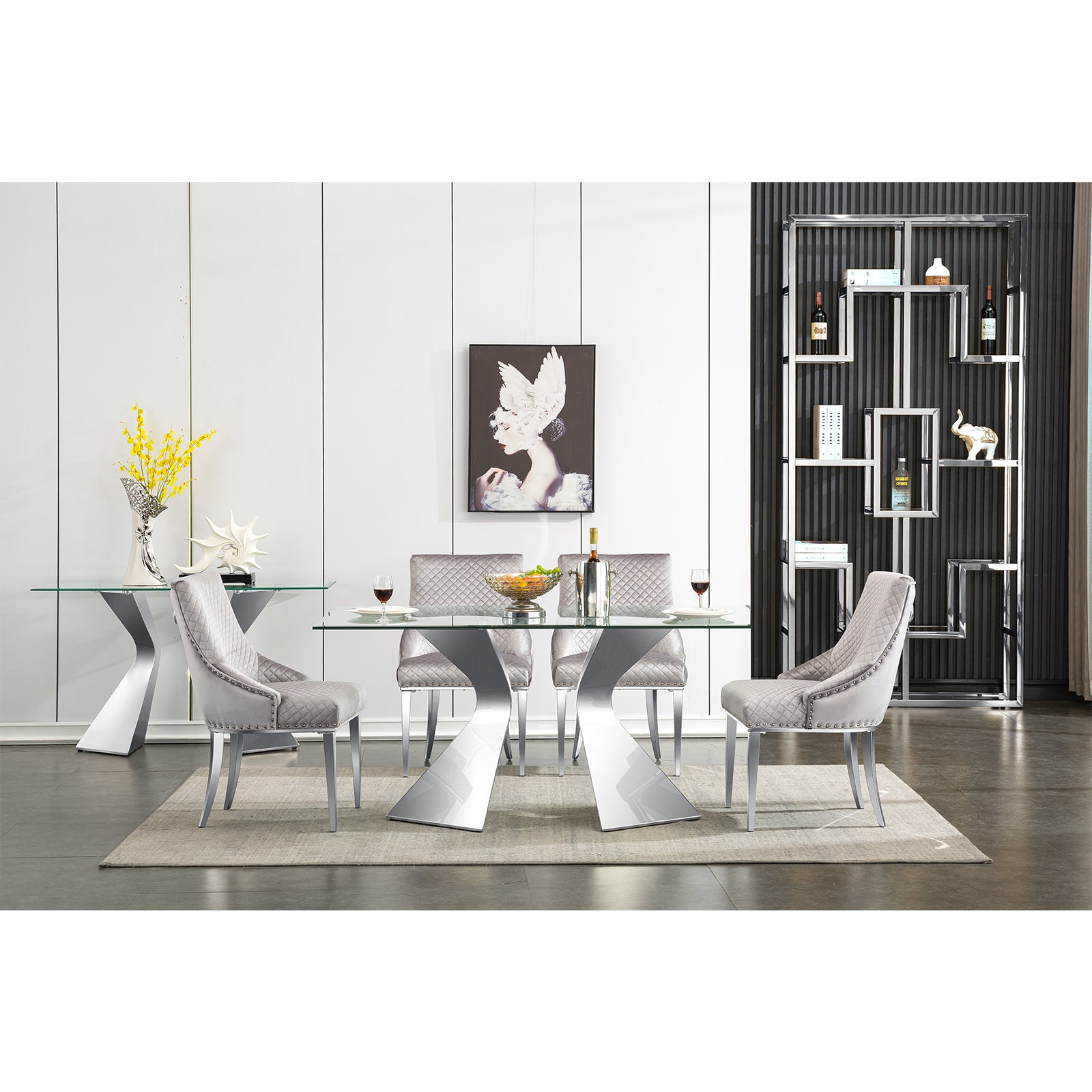 620-Set | AUZ Glass Dining room Sets for 6