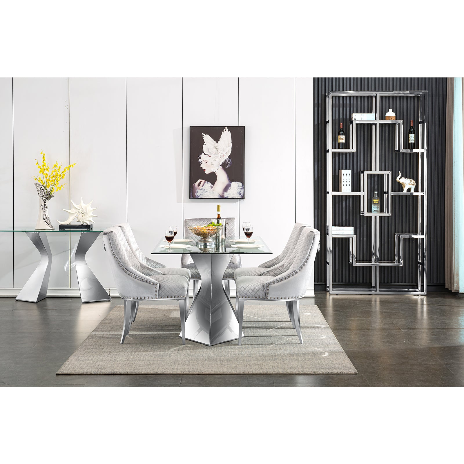 620-Set | AUZ Glass Dining room Sets for 6