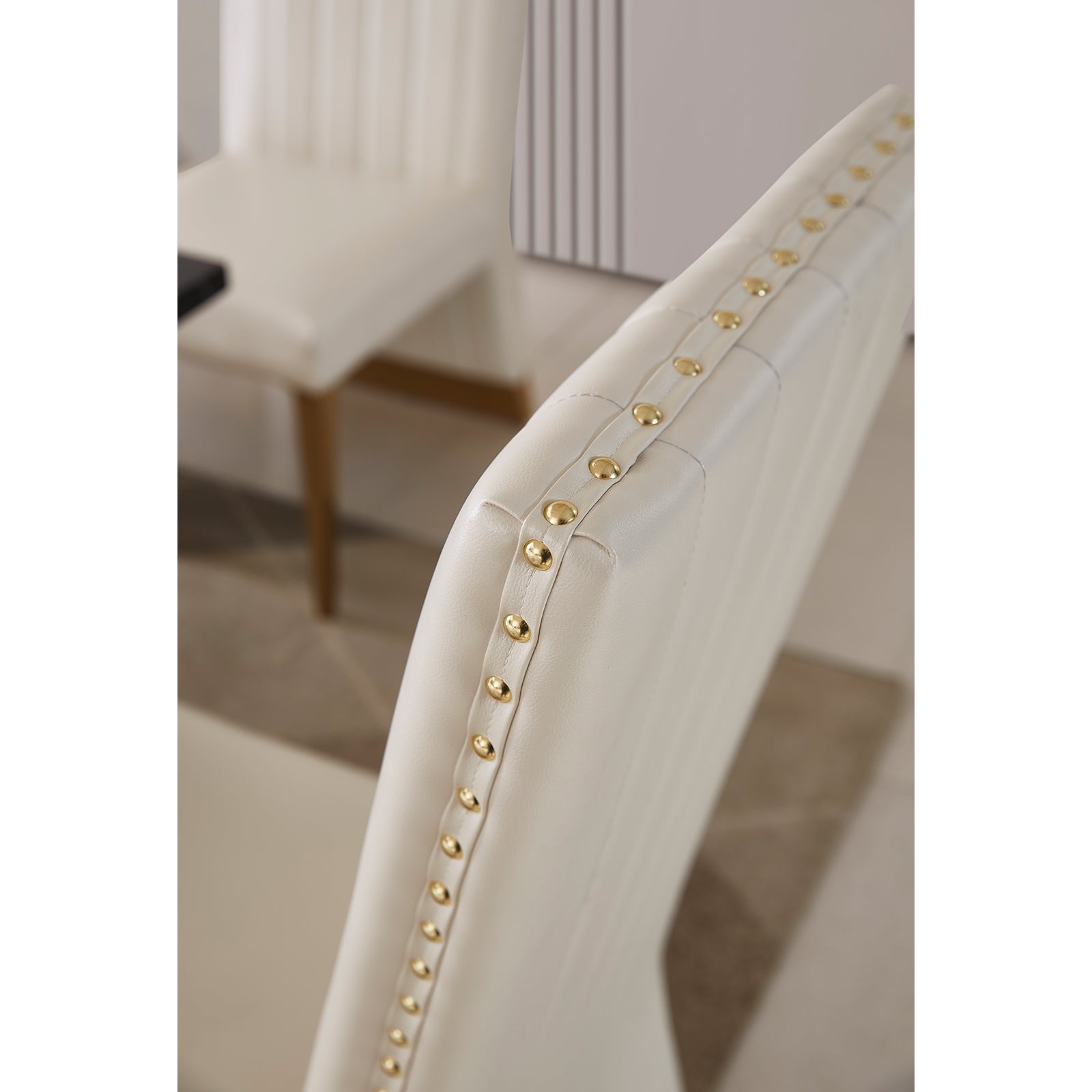 695 Set | AUZ White and gold Dining room Sets for 6