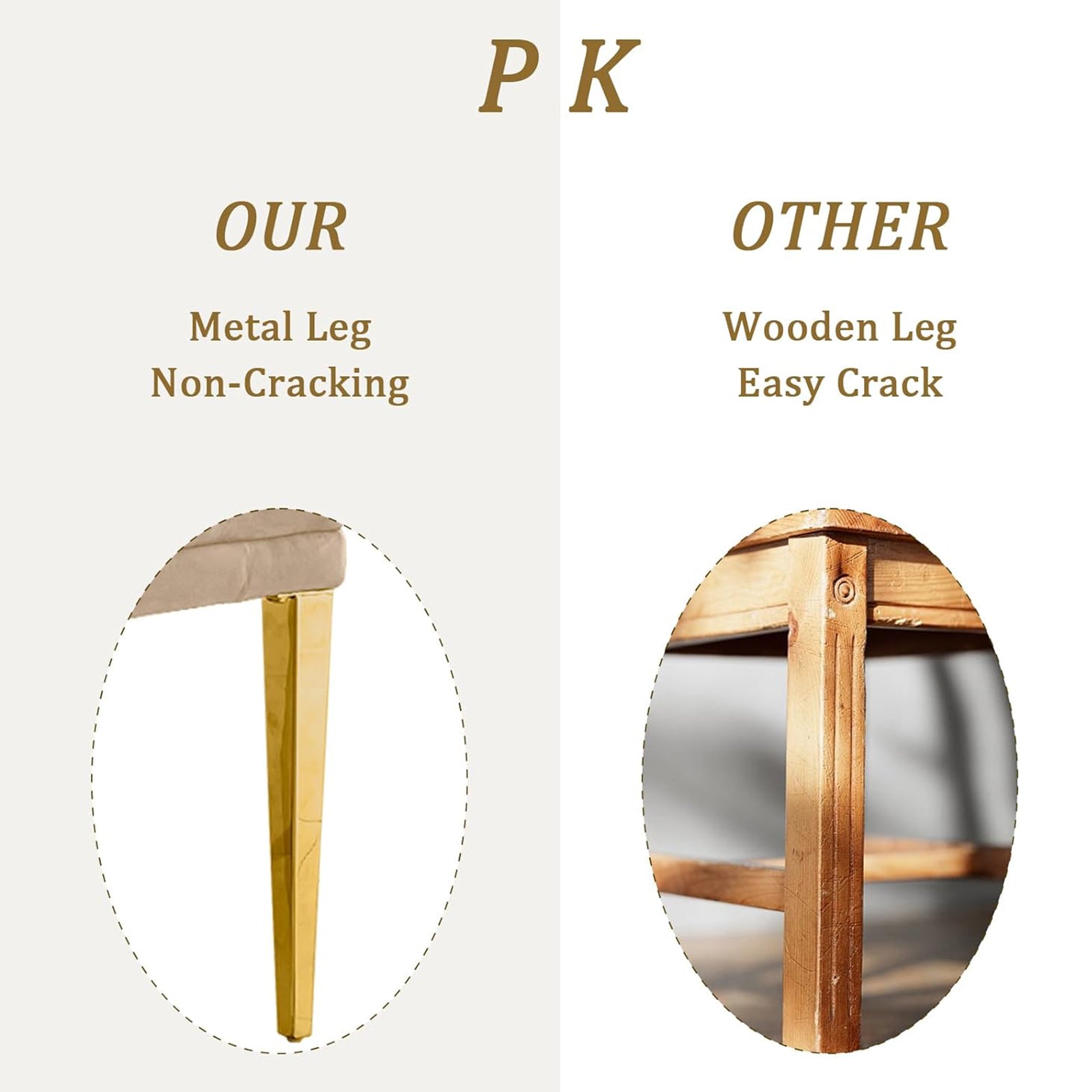 Lovely Color Bench with Gold Stainless Steel Legs | B103