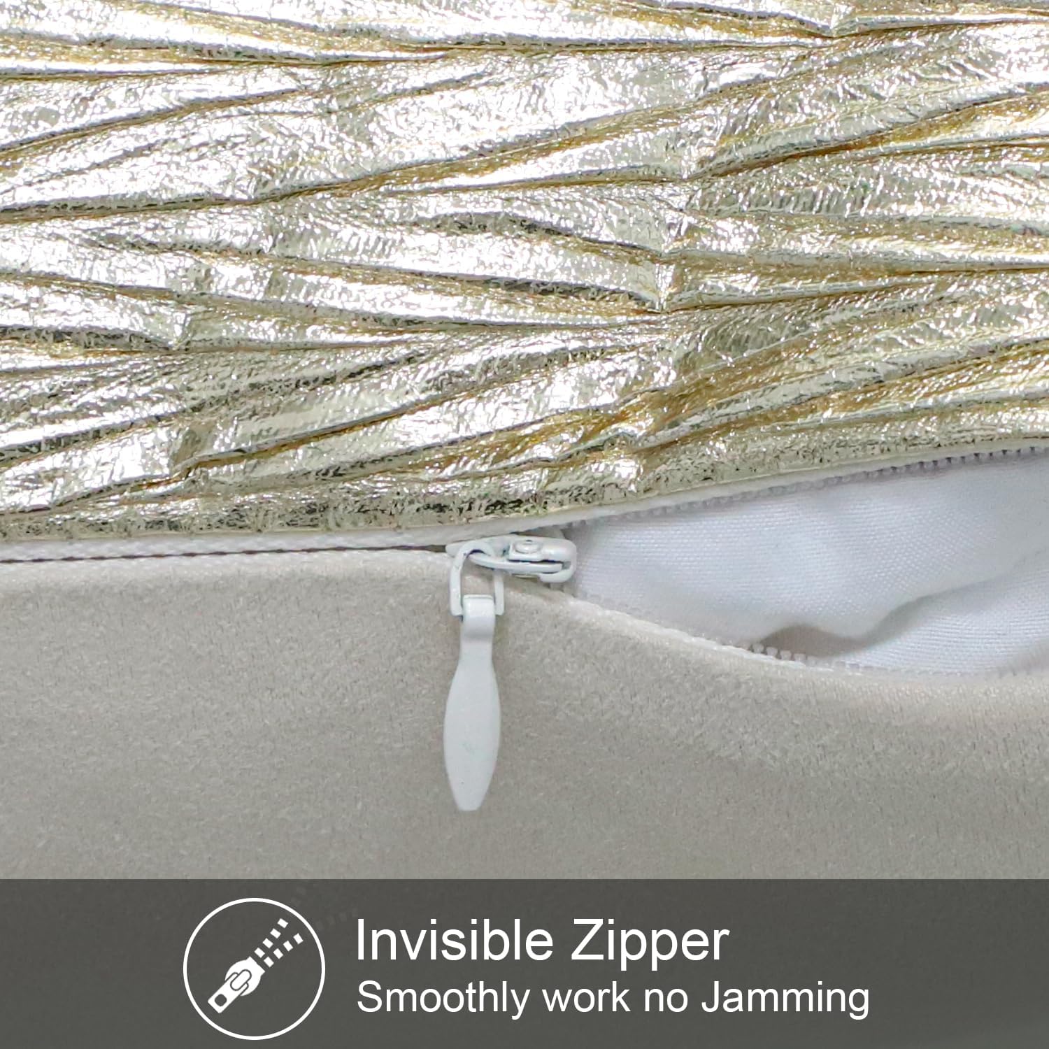 Gold Faux Leather Brushed Pillow Cover | 18''×18'' | P103