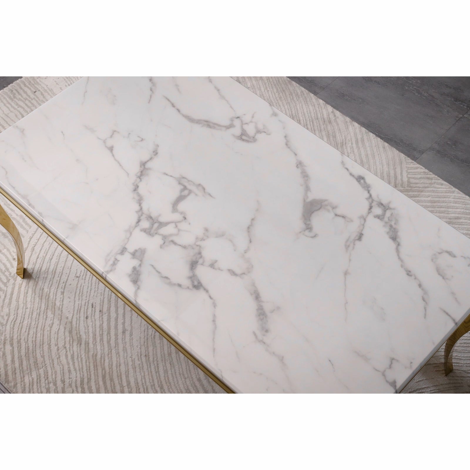 698 Set | AUZ White and gold Dining room Sets for 6