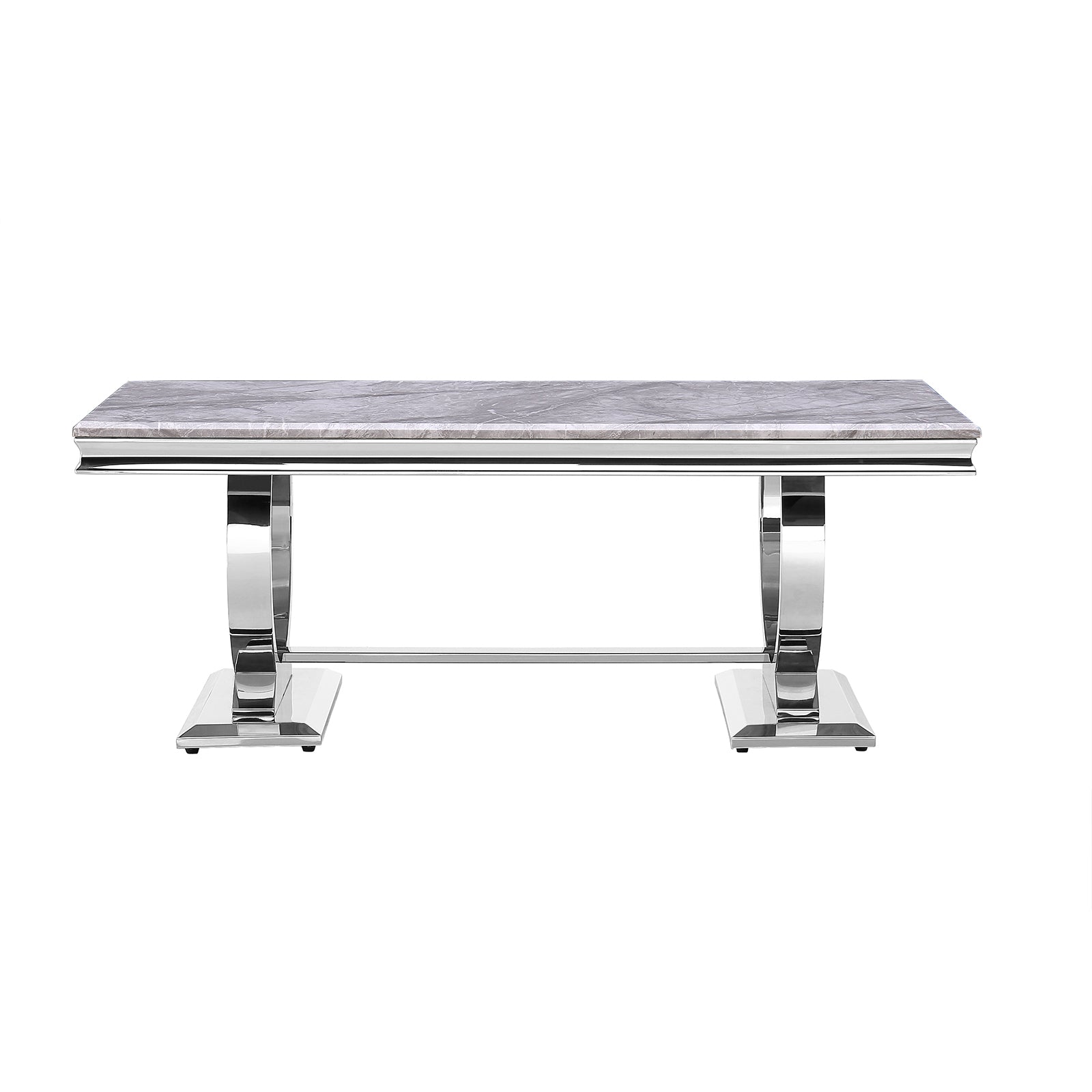 Silver Coffee Table with Metal U-Base | F307