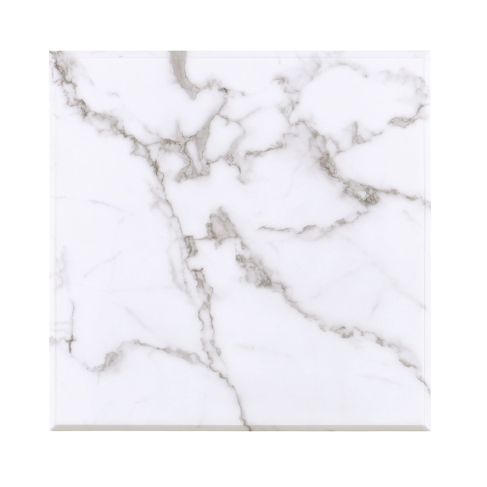 White End Table With Gold Metal U Base| E401