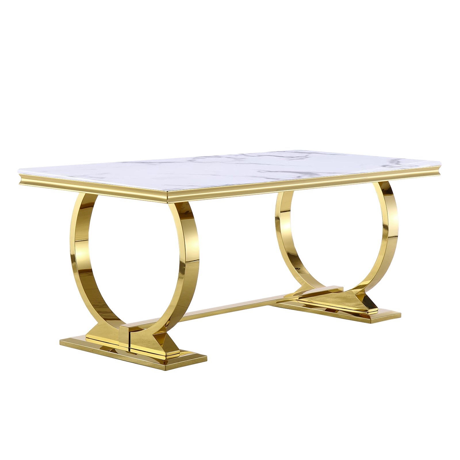 605-Set | AUZ White and Gold Dining room Sets for 6
