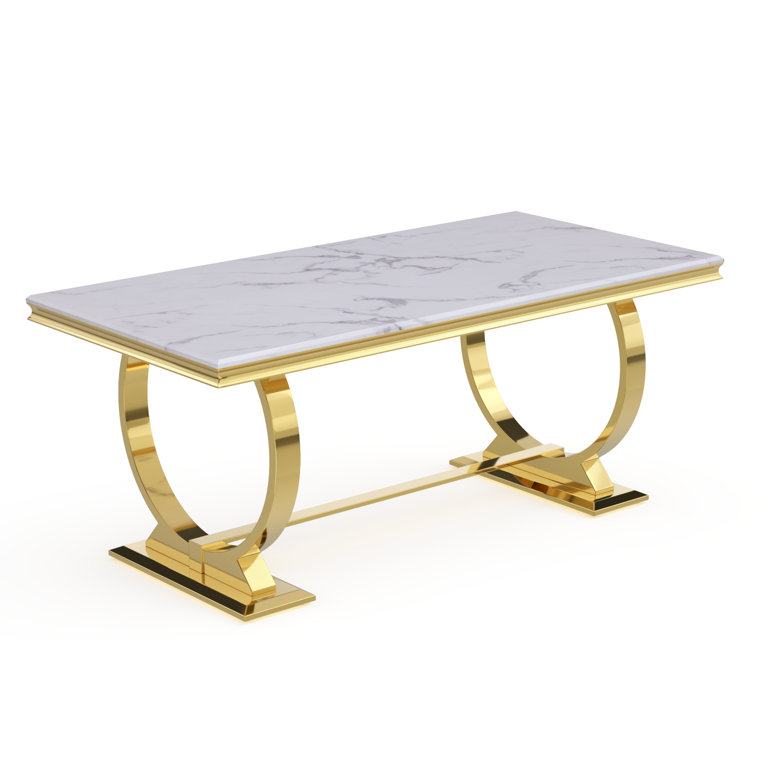 668-Set | AUZ White and gold Dining room Sets for 6