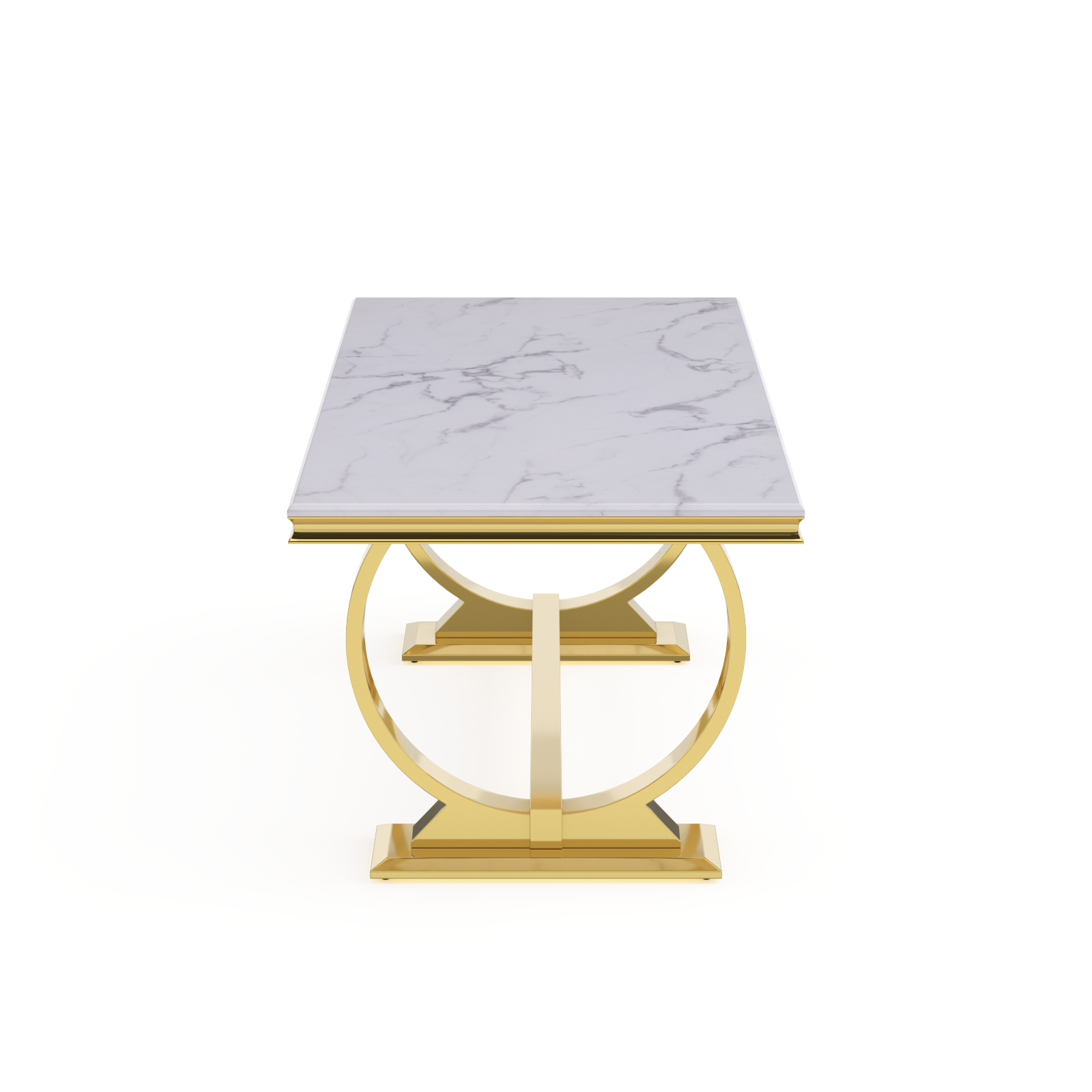 669-Set | AUZ White and gold Dining room Sets for 6