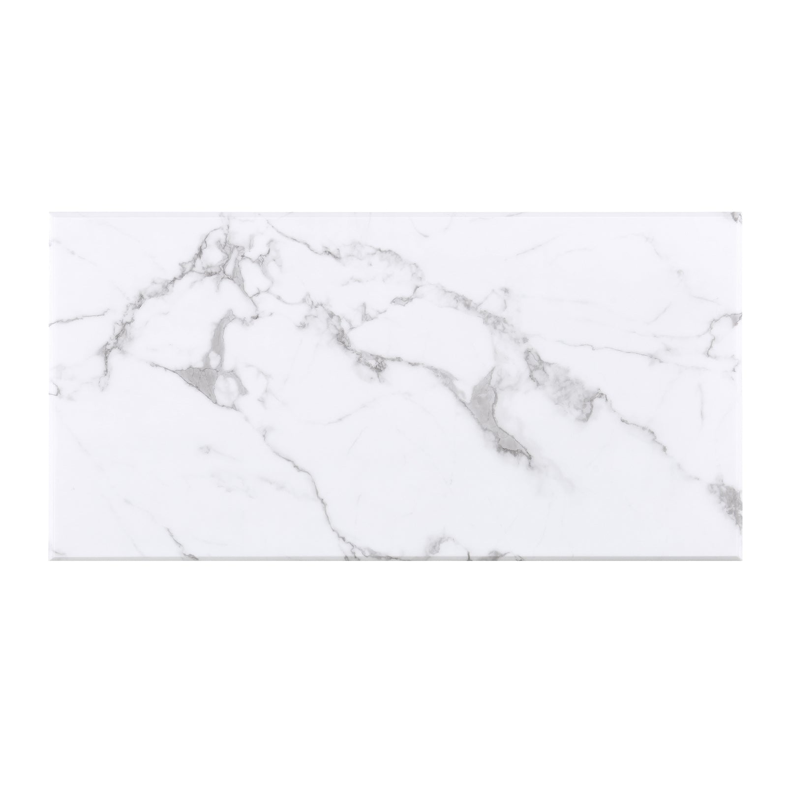 White and gold Coffee Table with Metal U-Base | F306