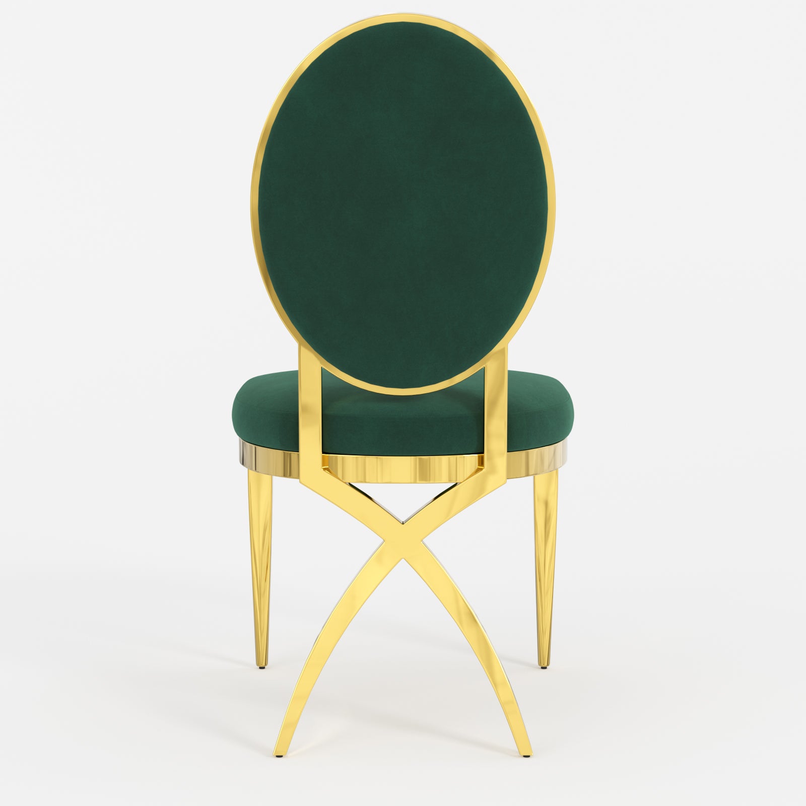 King Louis dining chairs | Dark green Velvet | Metal legs | C115