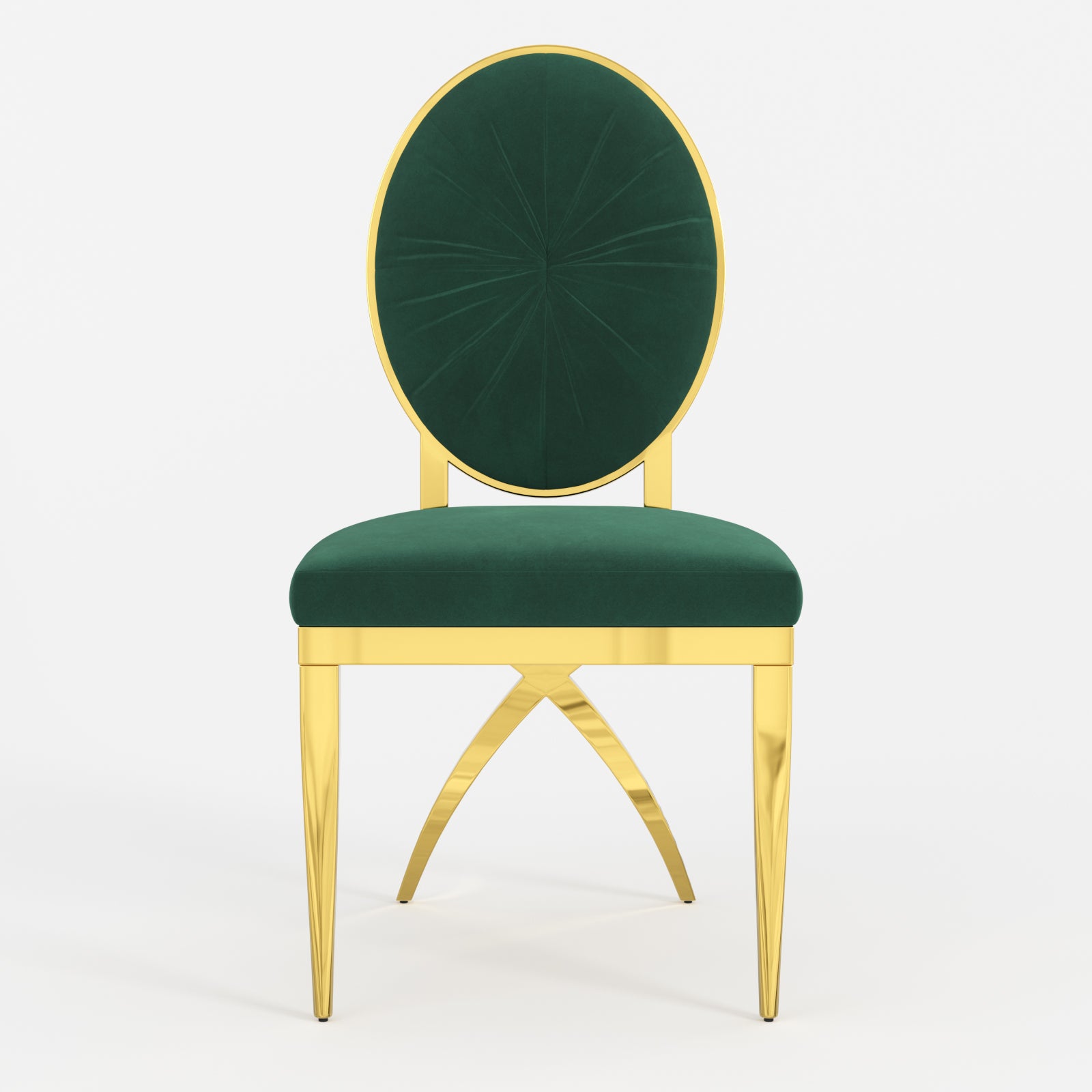 King Louis dining chairs | Dark green Velvet | Metal legs | C115