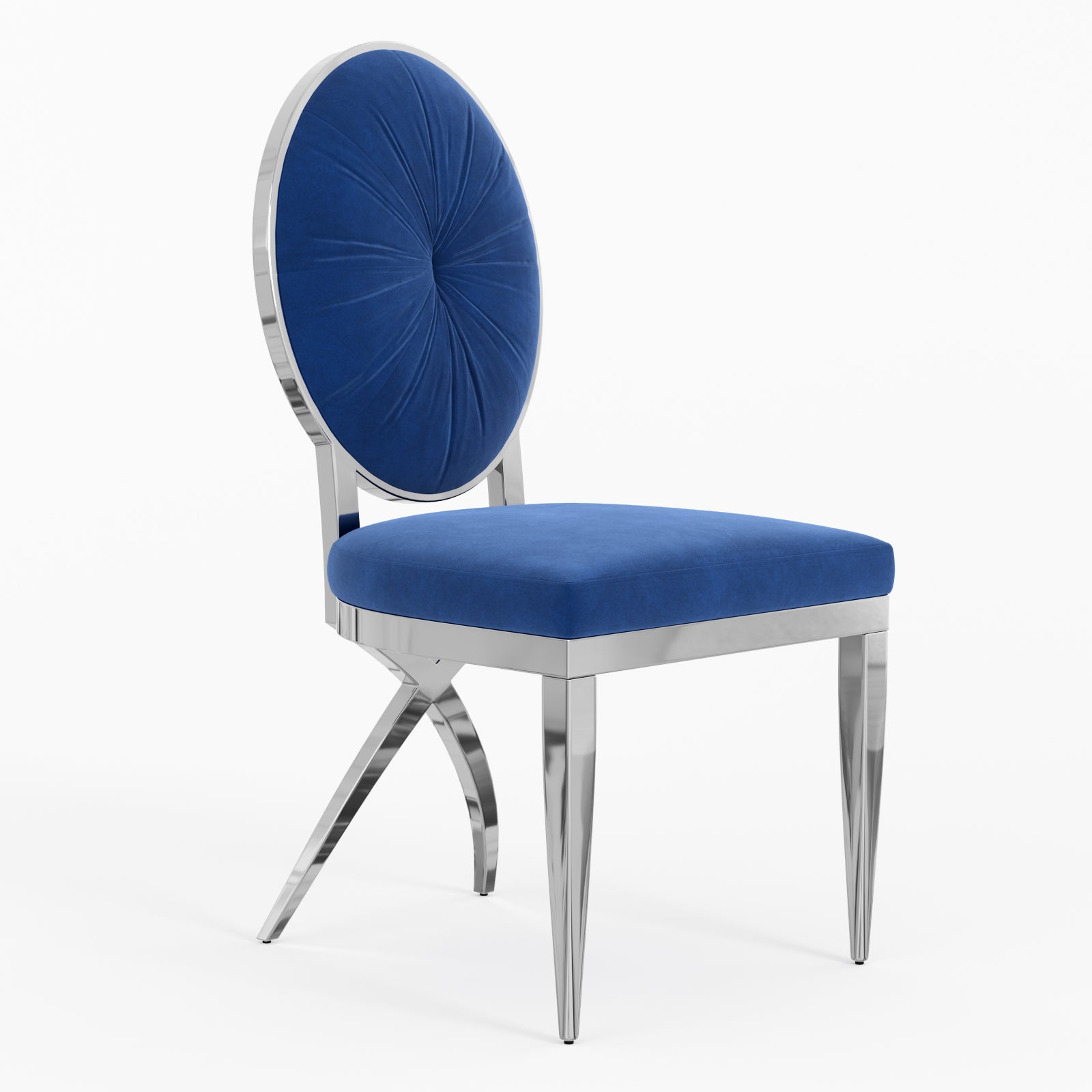 King Louis dining chairs | Blue Velvet | Metal legs | C117